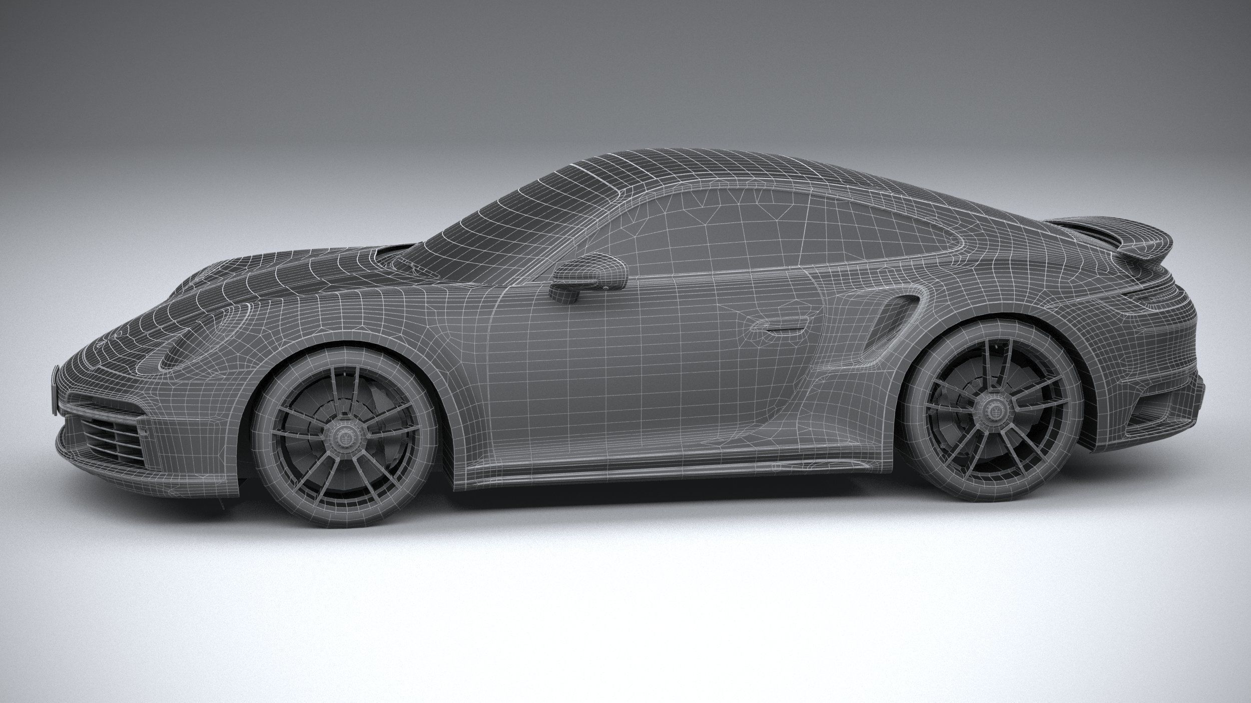 Porsche 911 Turbo S 2021 lowpoly Low-poly 3D model_39