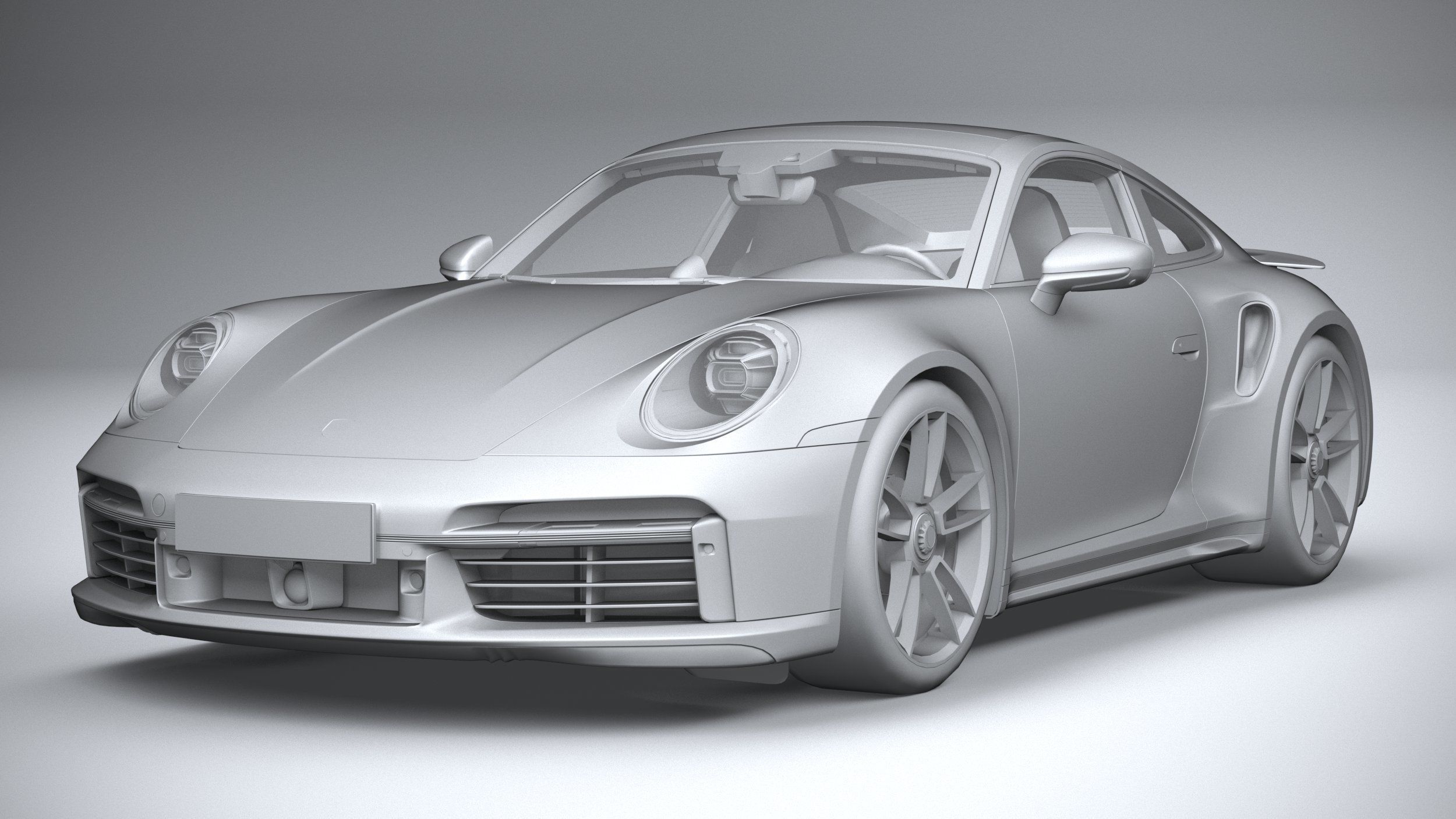 Porsche 911 Turbo S 2021 lowpoly Low-poly 3D model_26