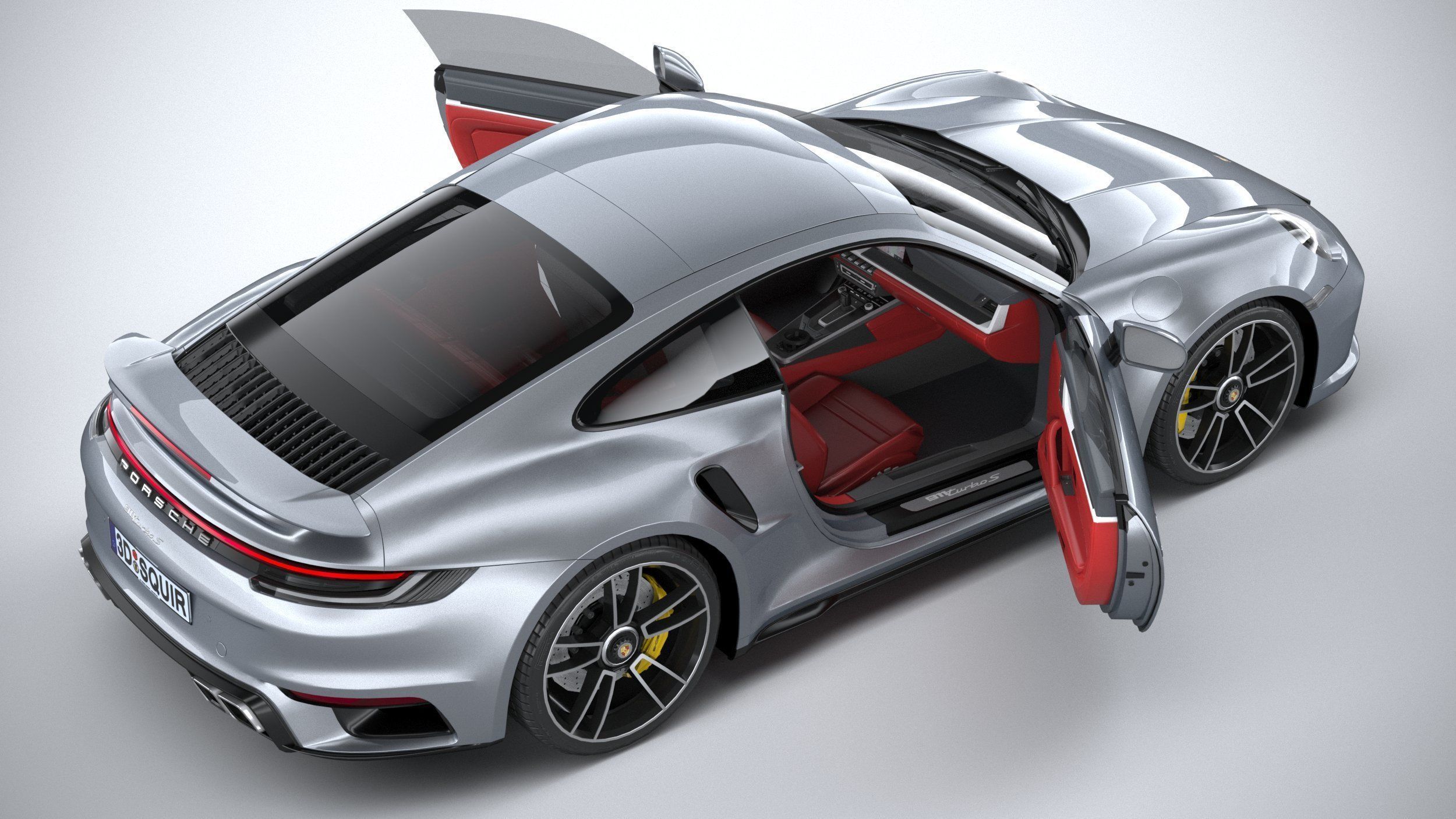 Porsche 911 Turbo S 2021 lowpoly Low-poly 3D model_23