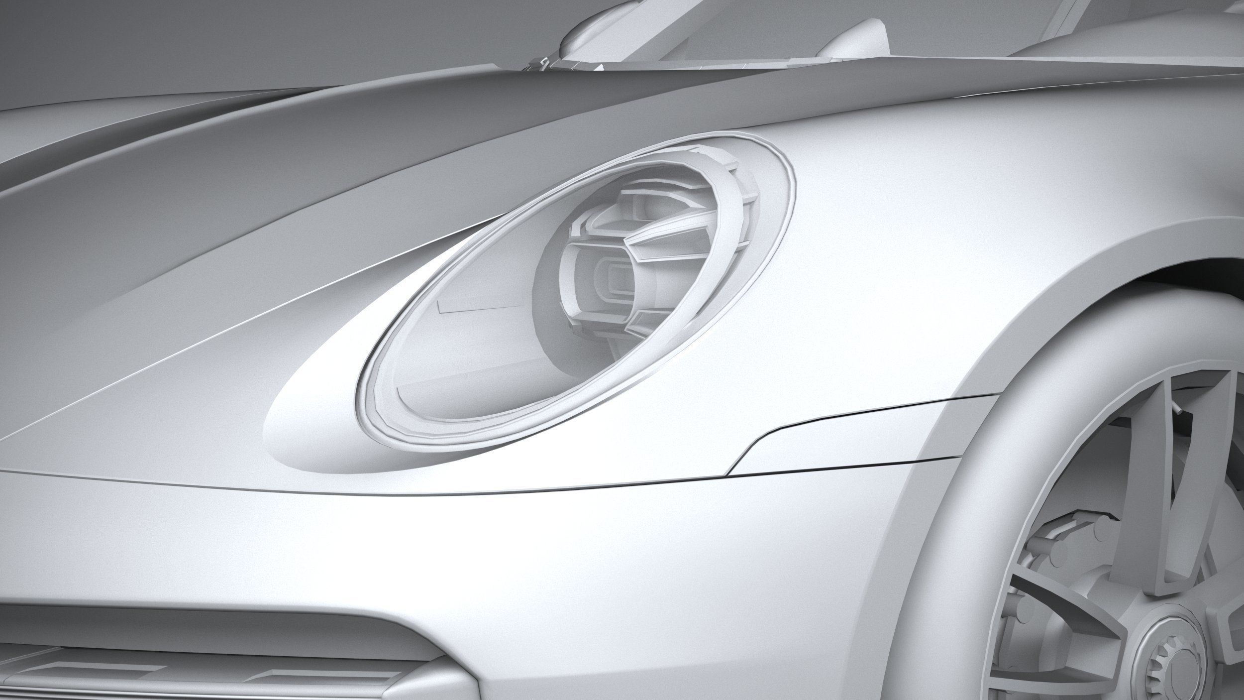 Porsche 911 Turbo S 2021 lowpoly Low-poly 3D model_29