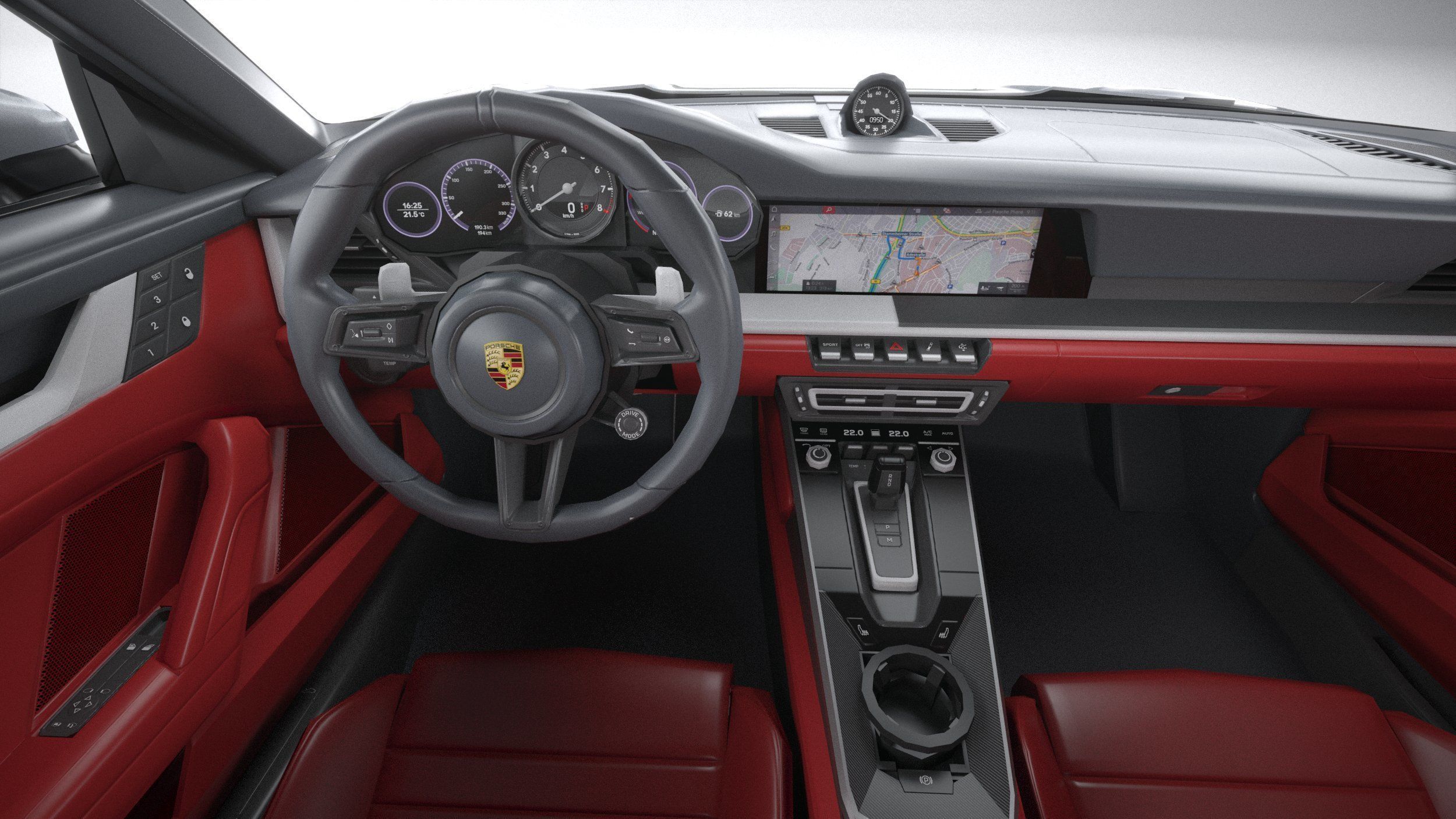 Porsche 911 Turbo S 2021 lowpoly Low-poly 3D model_33