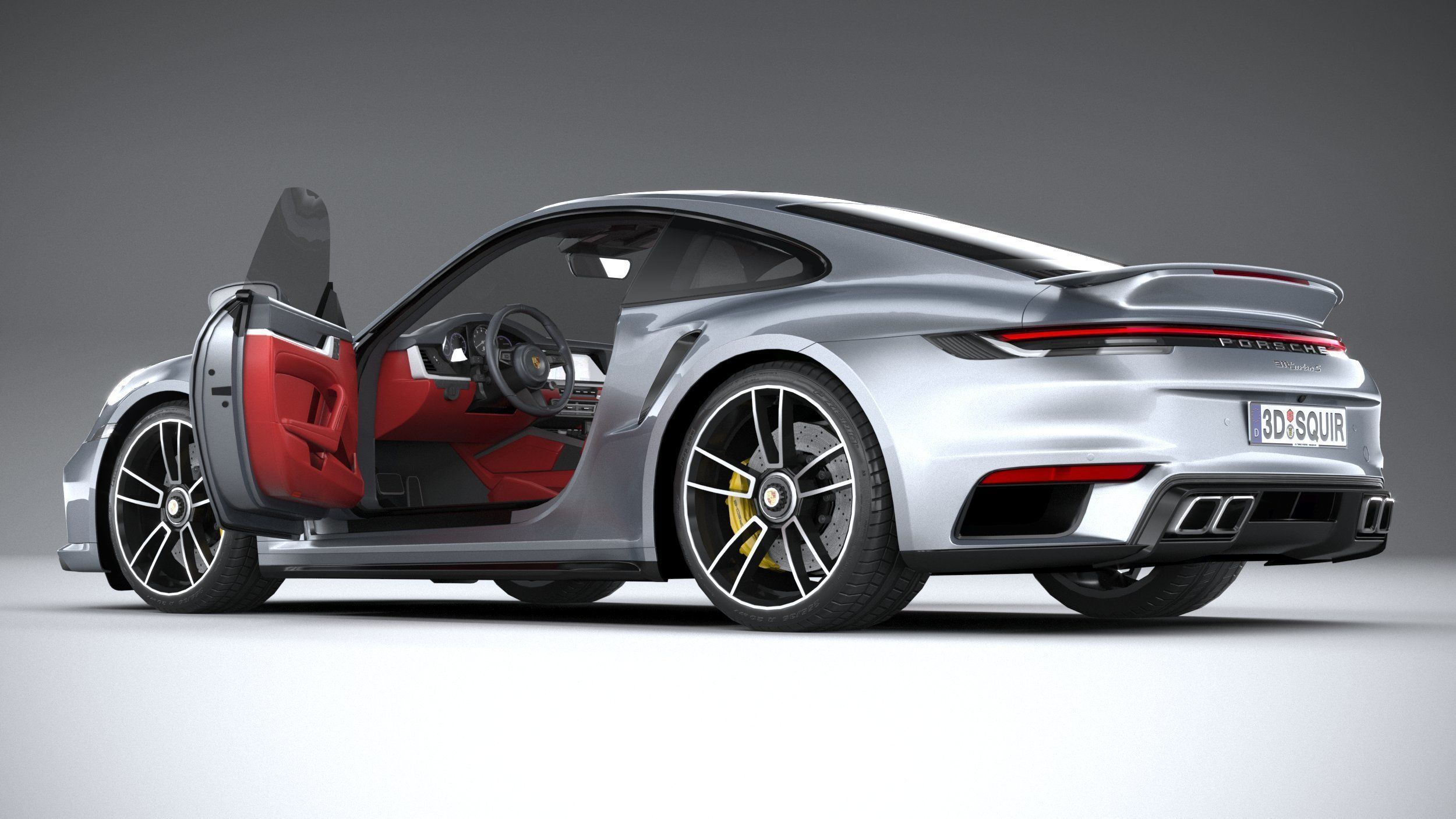 Porsche 911 Turbo S 2021 lowpoly Low-poly 3D model_21