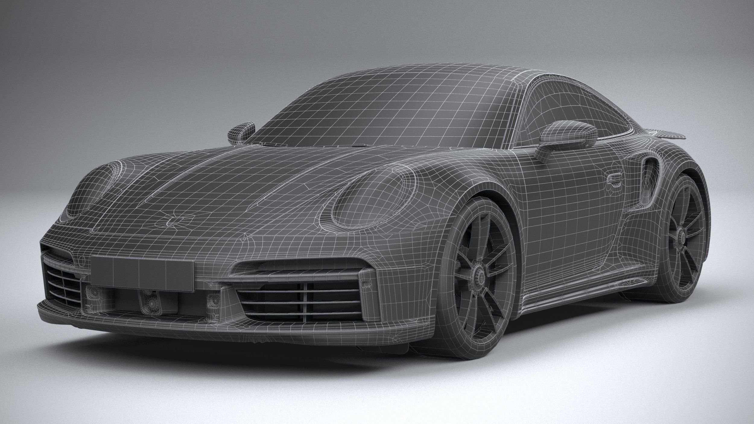 Porsche 911 Turbo S 2021 lowpoly Low-poly 3D model_37
