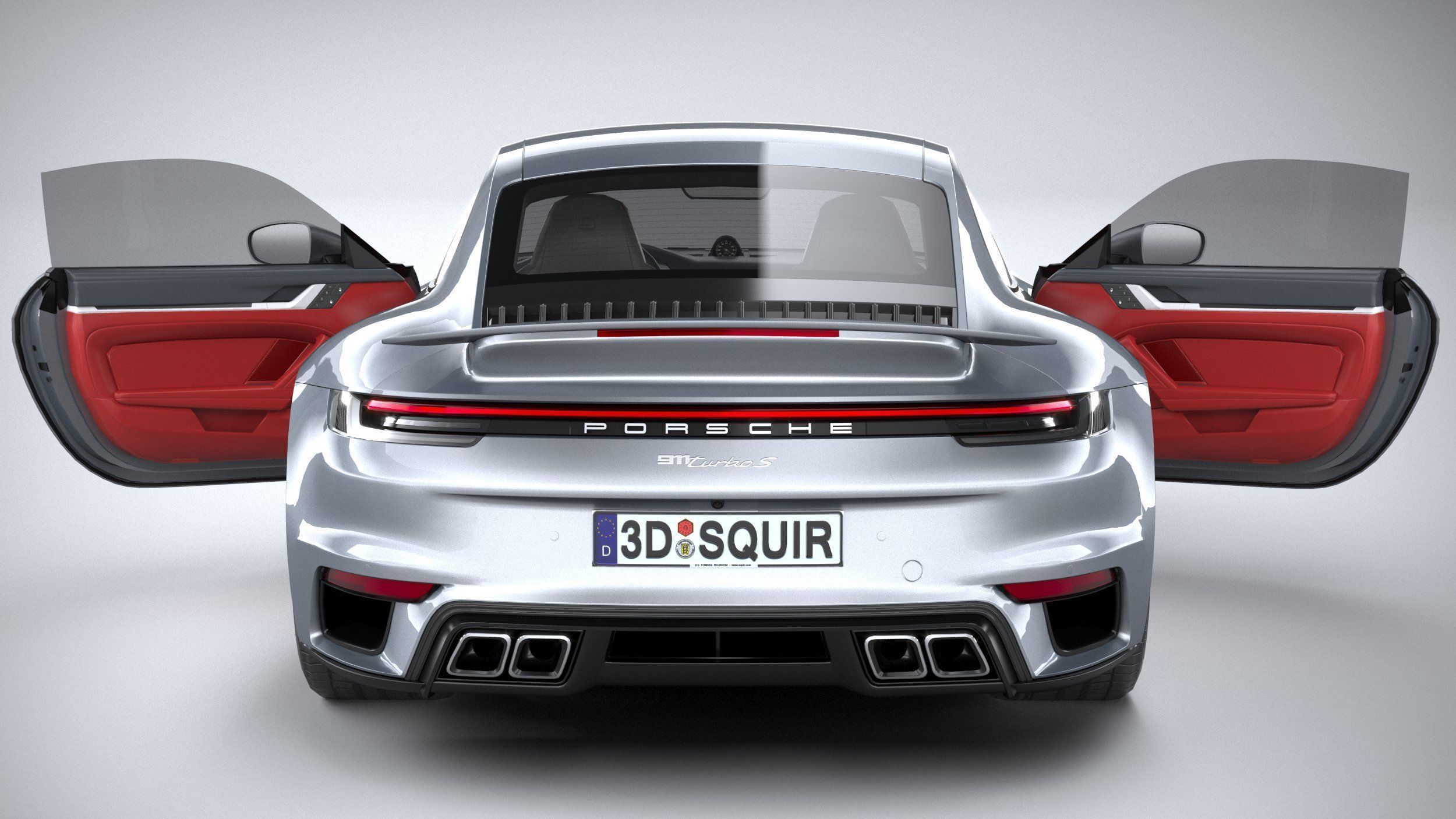 Porsche 911 Turbo S 2021 lowpoly Low-poly 3D model_20