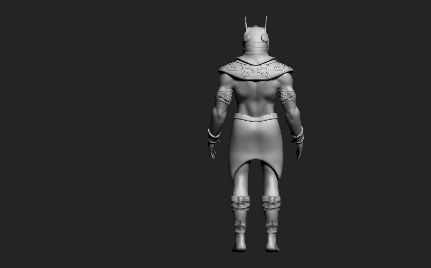 Anubis egyptian statue Low-poly 3D model_3