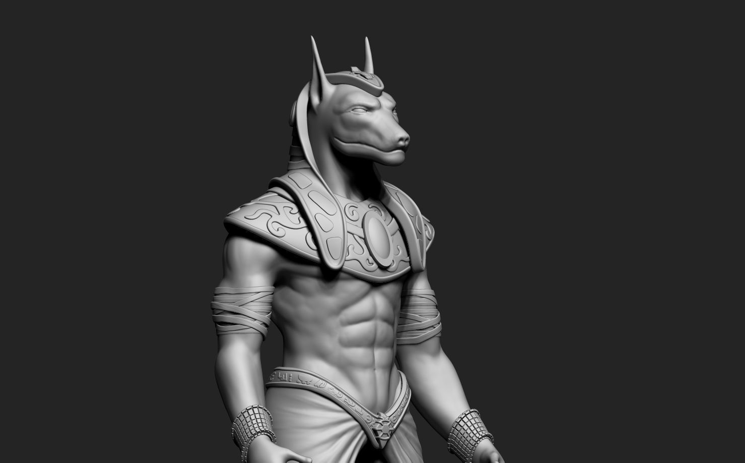 Anubis egyptian statue Low-poly 3D model_4
