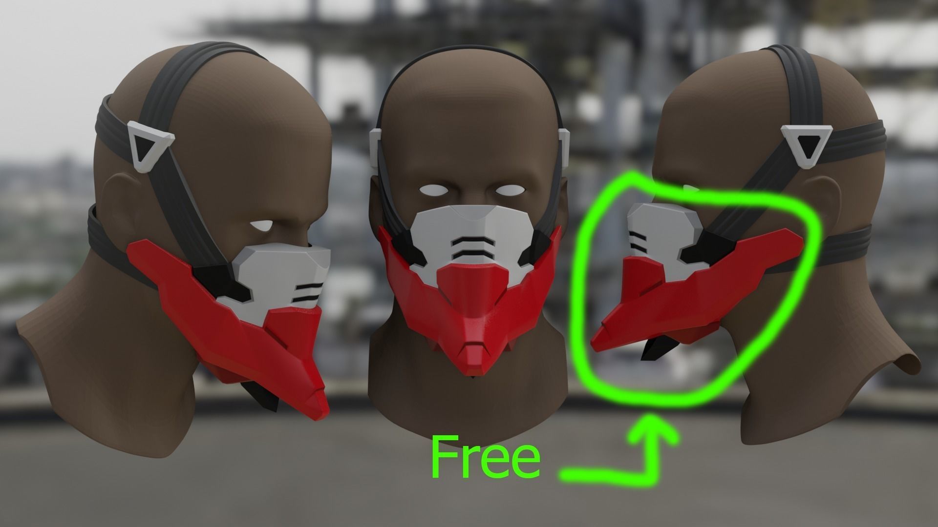 Barbatos Helmet Rex and FREE Mask version 3D print model_2