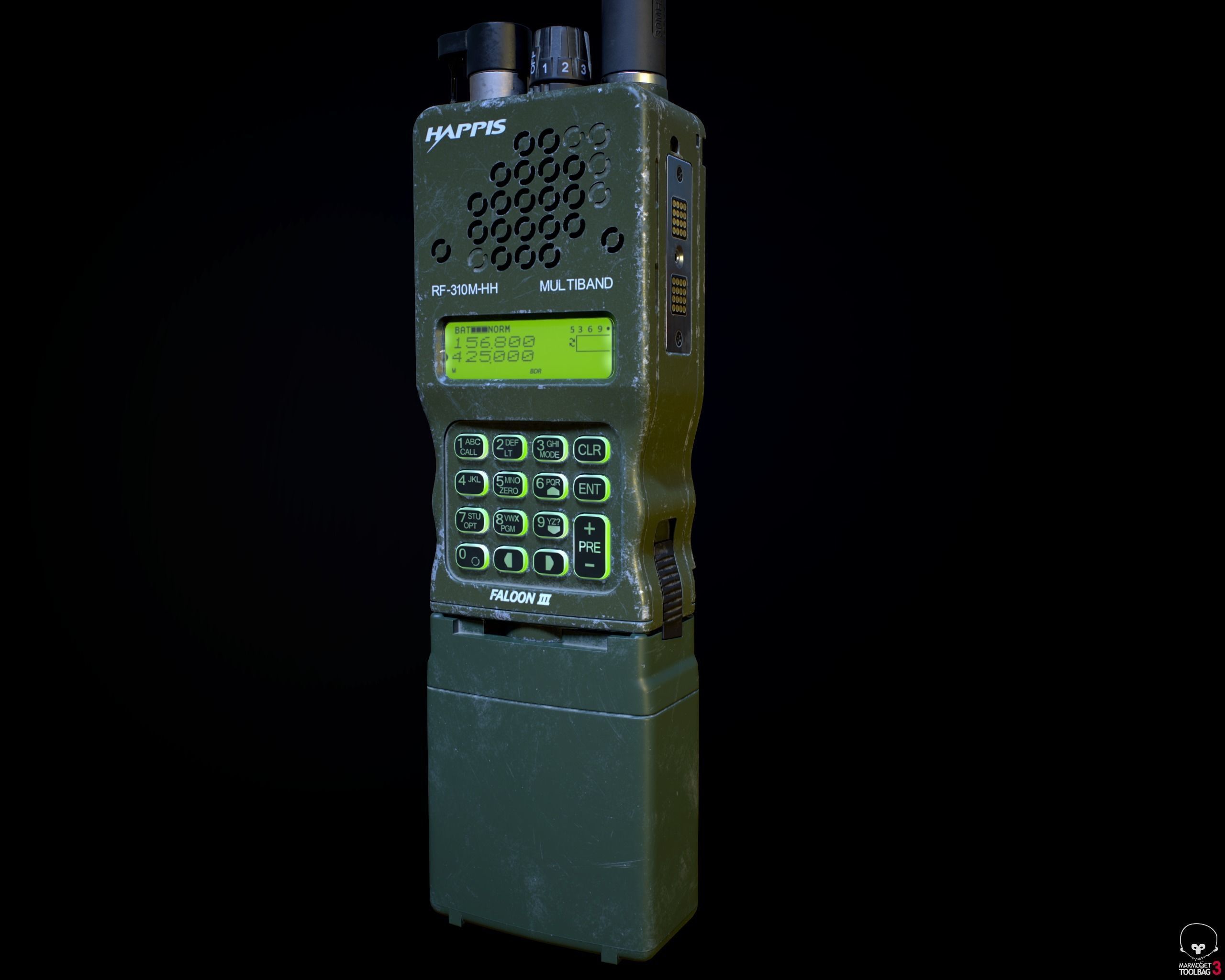 Military Radio AN PRC-152 Low-poly 3D model_1