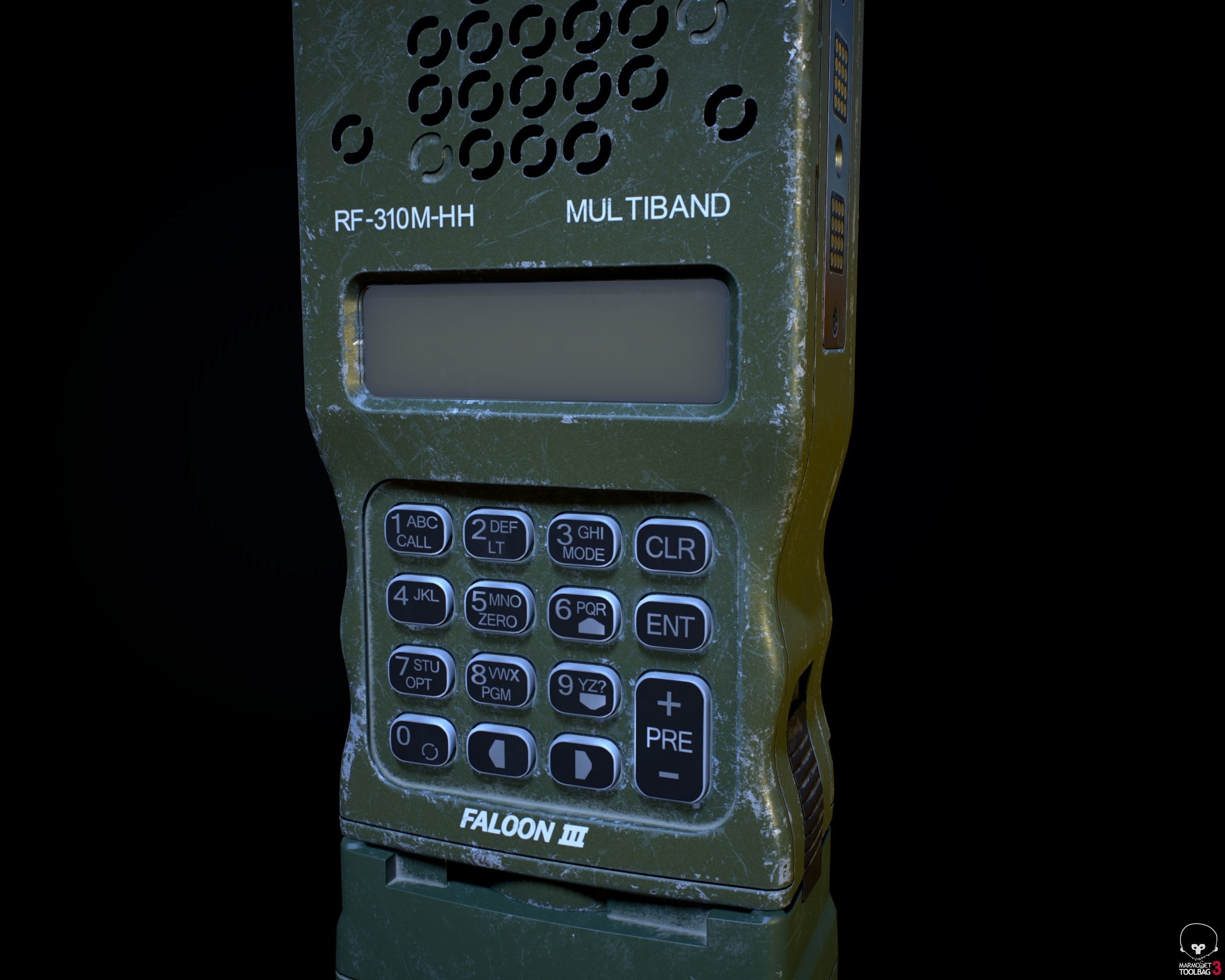 Military Radio AN PRC-152 Low-poly 3D model_4