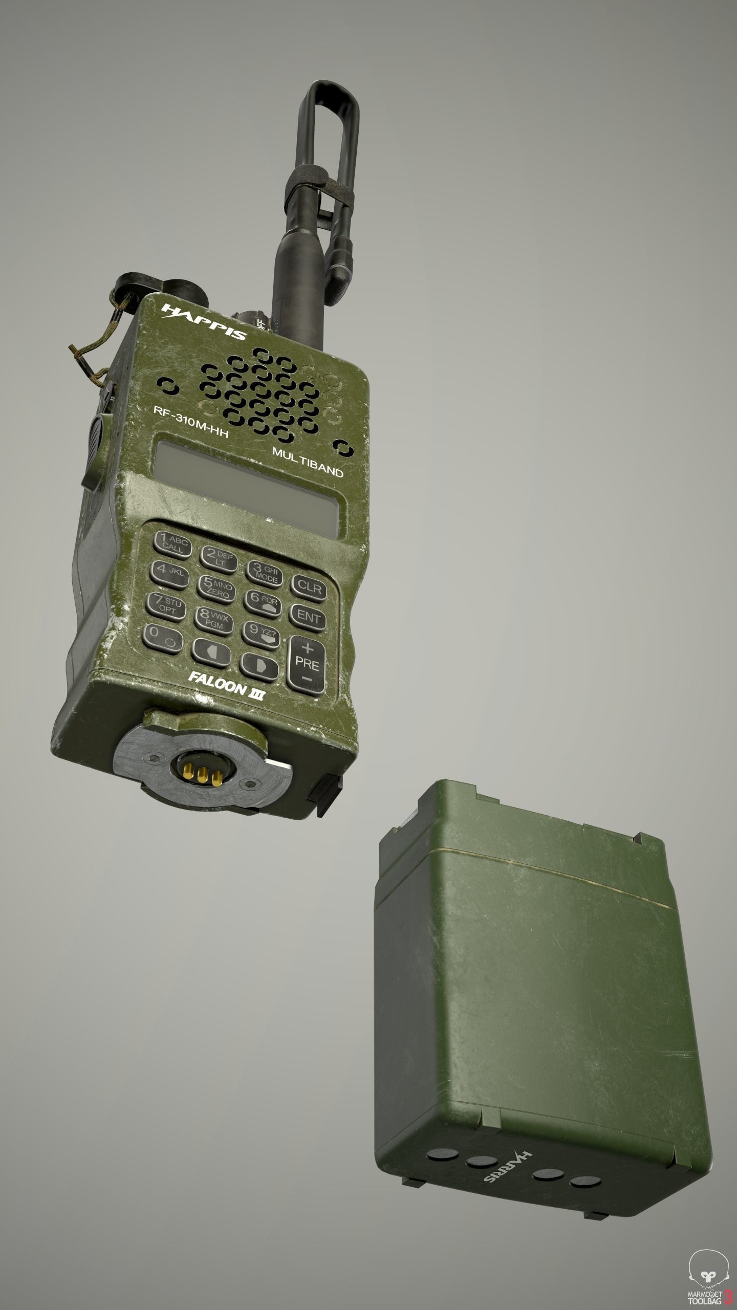 Military Radio AN PRC-152 Low-poly 3D model_12