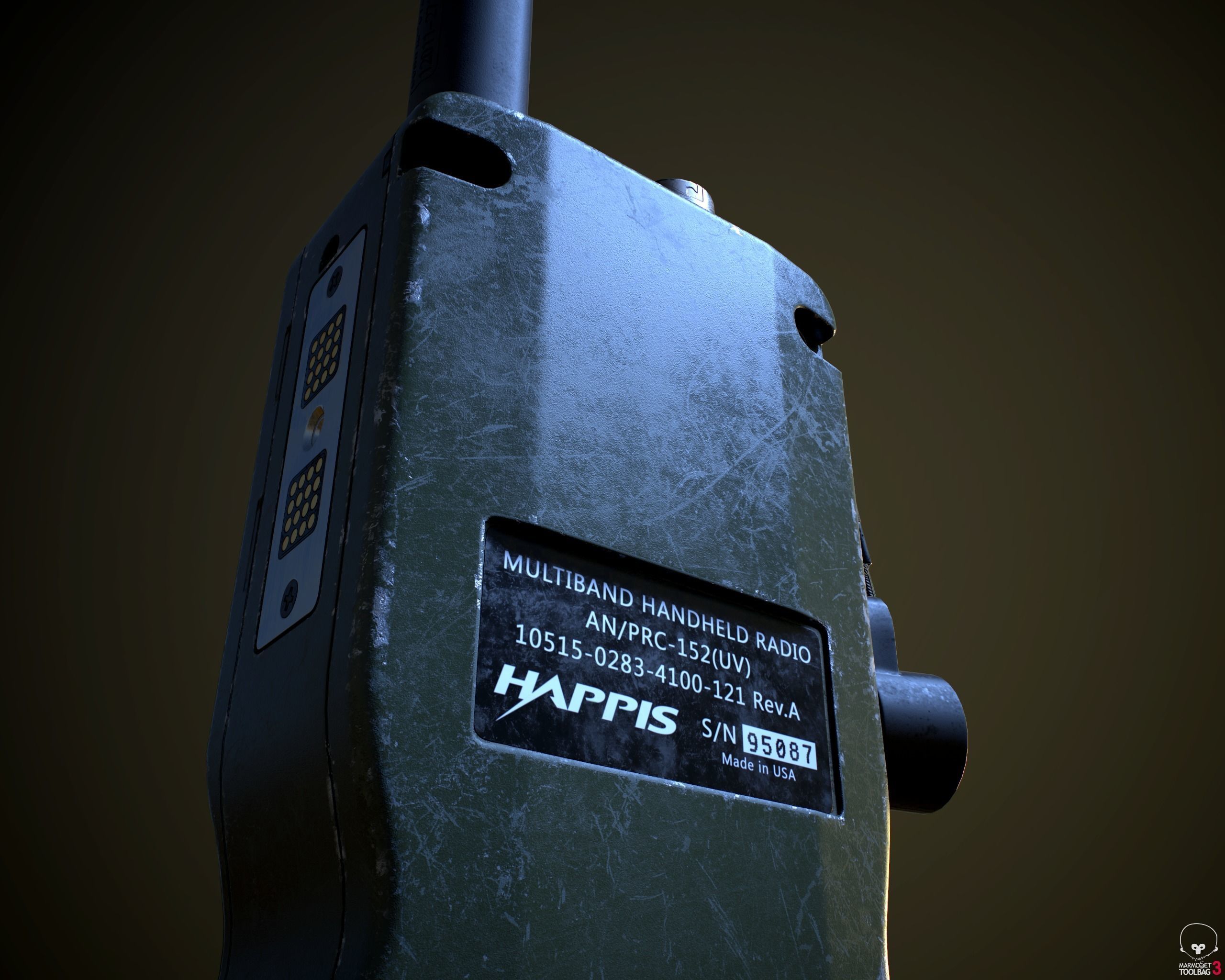 Military Radio AN PRC-152 Low-poly 3D model_10