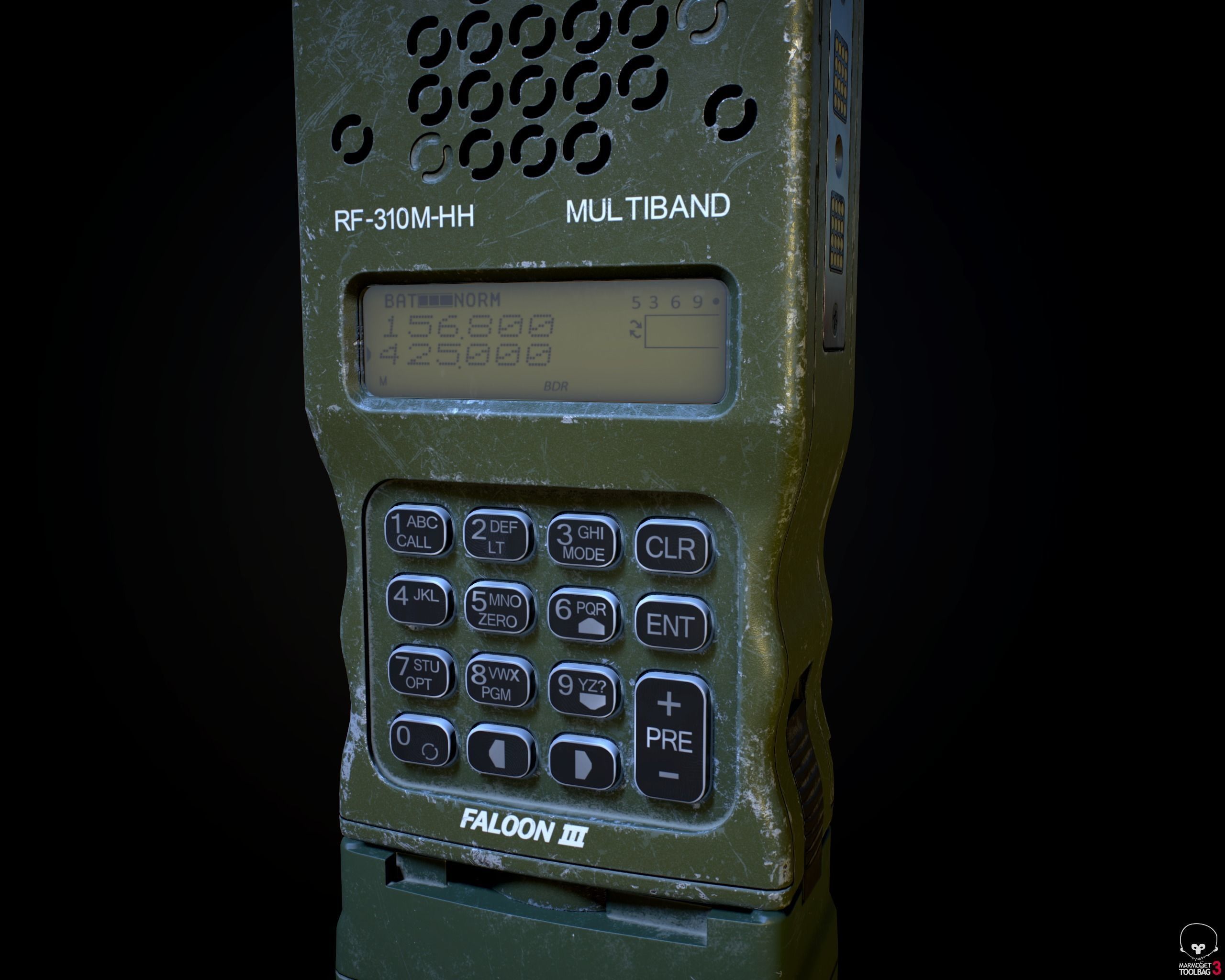 Military Radio AN PRC-152 Low-poly 3D model_5