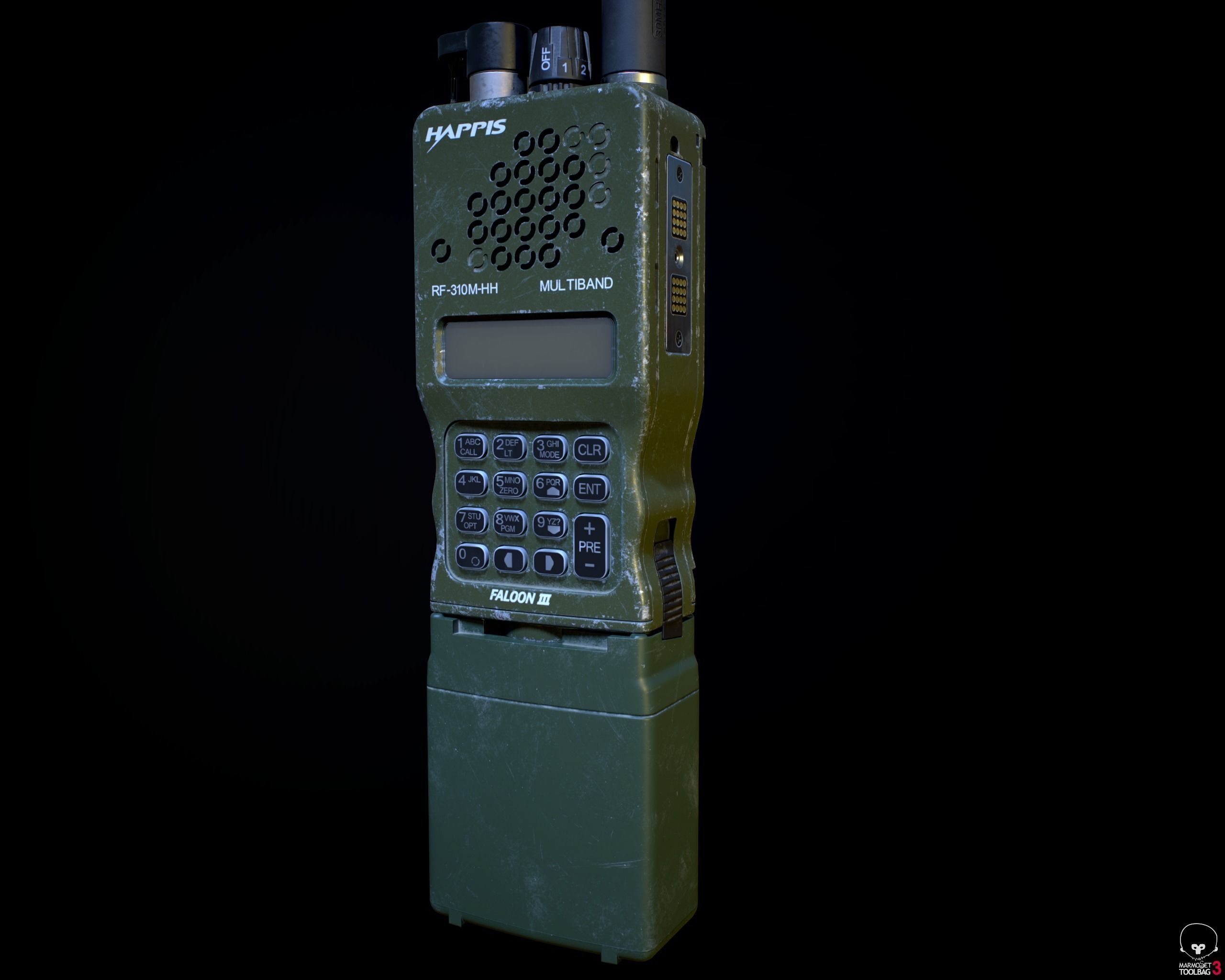 Military Radio AN PRC-152 Low-poly 3D model_2