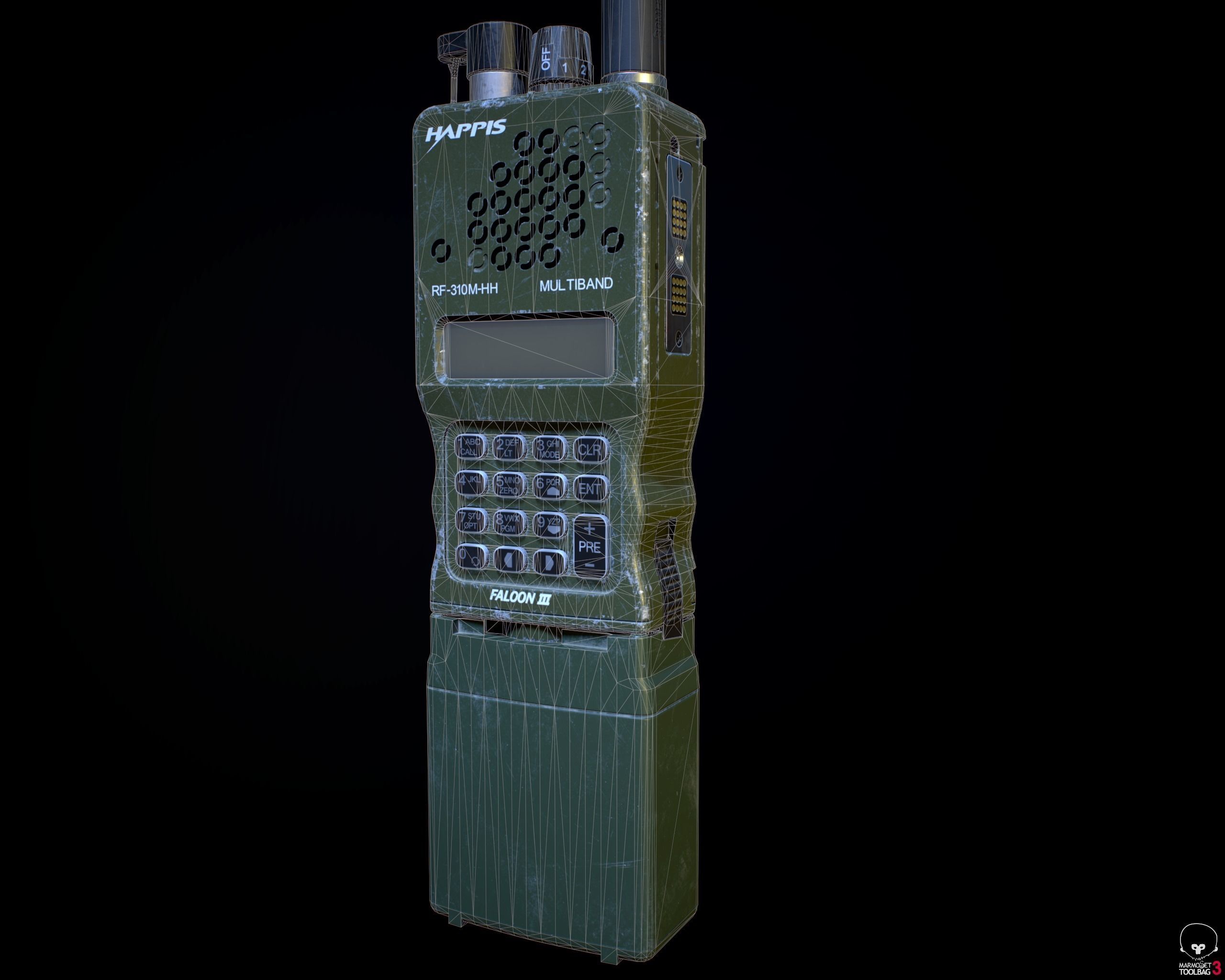 Military Radio AN PRC-152 Low-poly 3D model_3