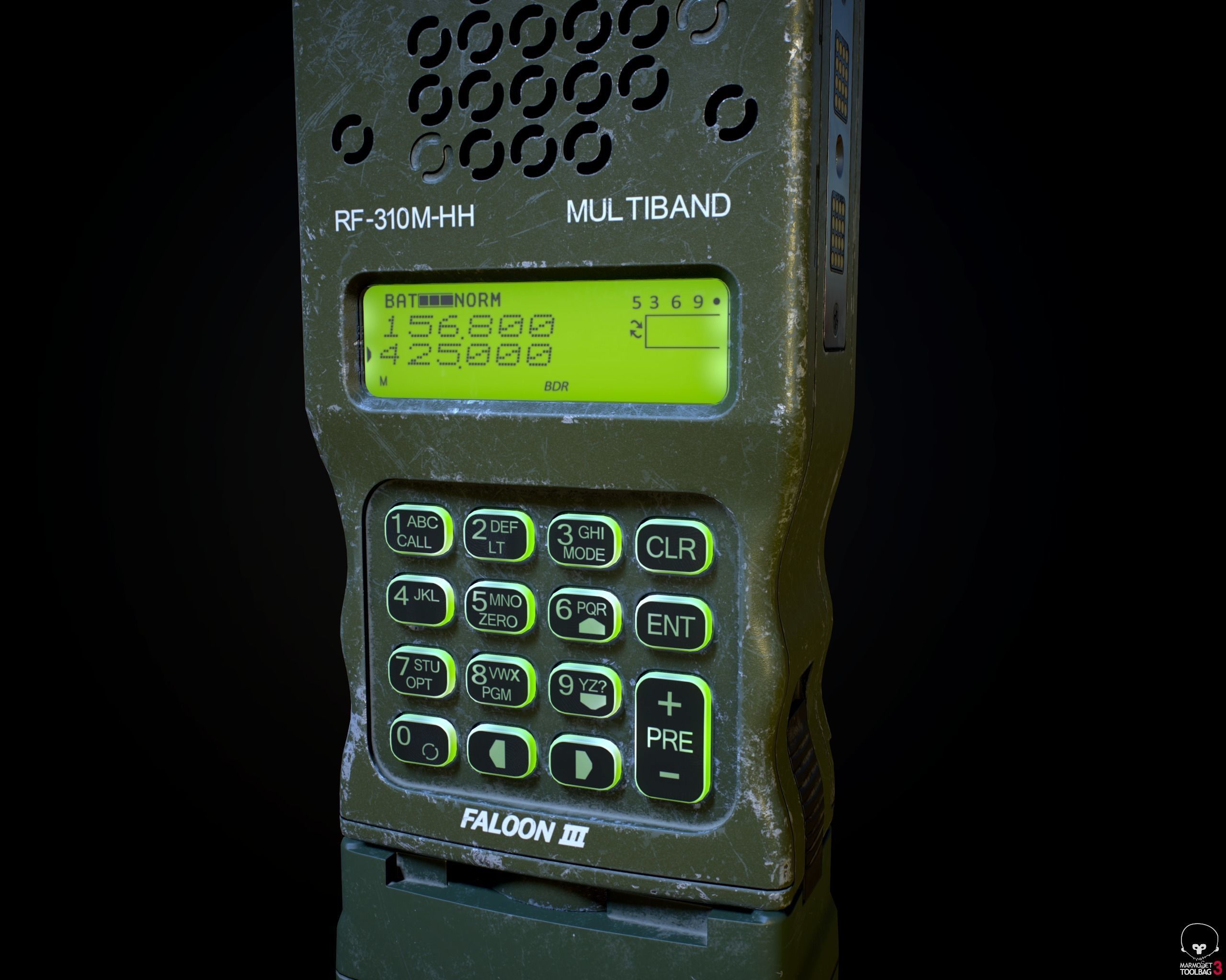 Military Radio AN PRC-152 Low-poly 3D model_6