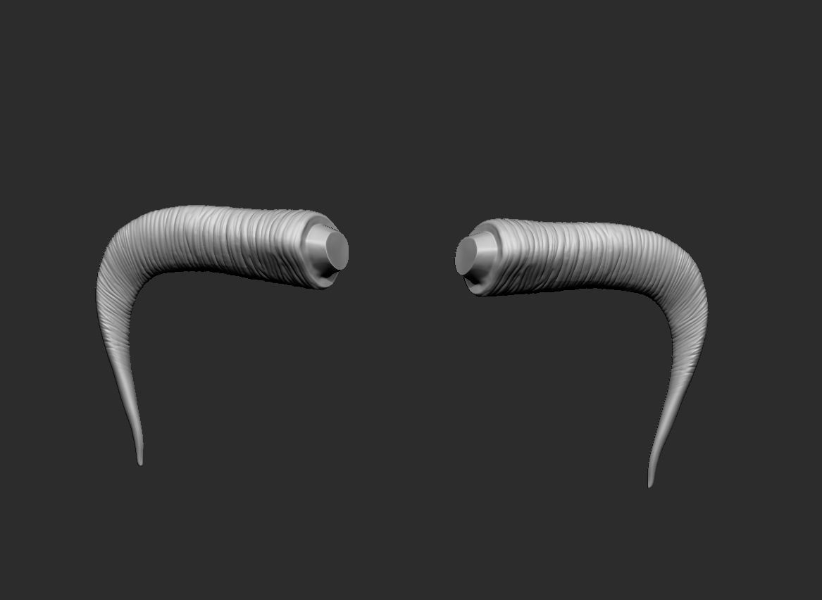 Bull Horns Low-poly 3D model_6