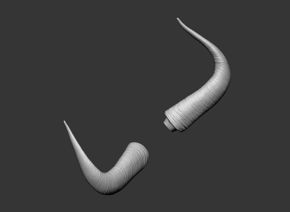Bull Horns Low-poly 3D model_7