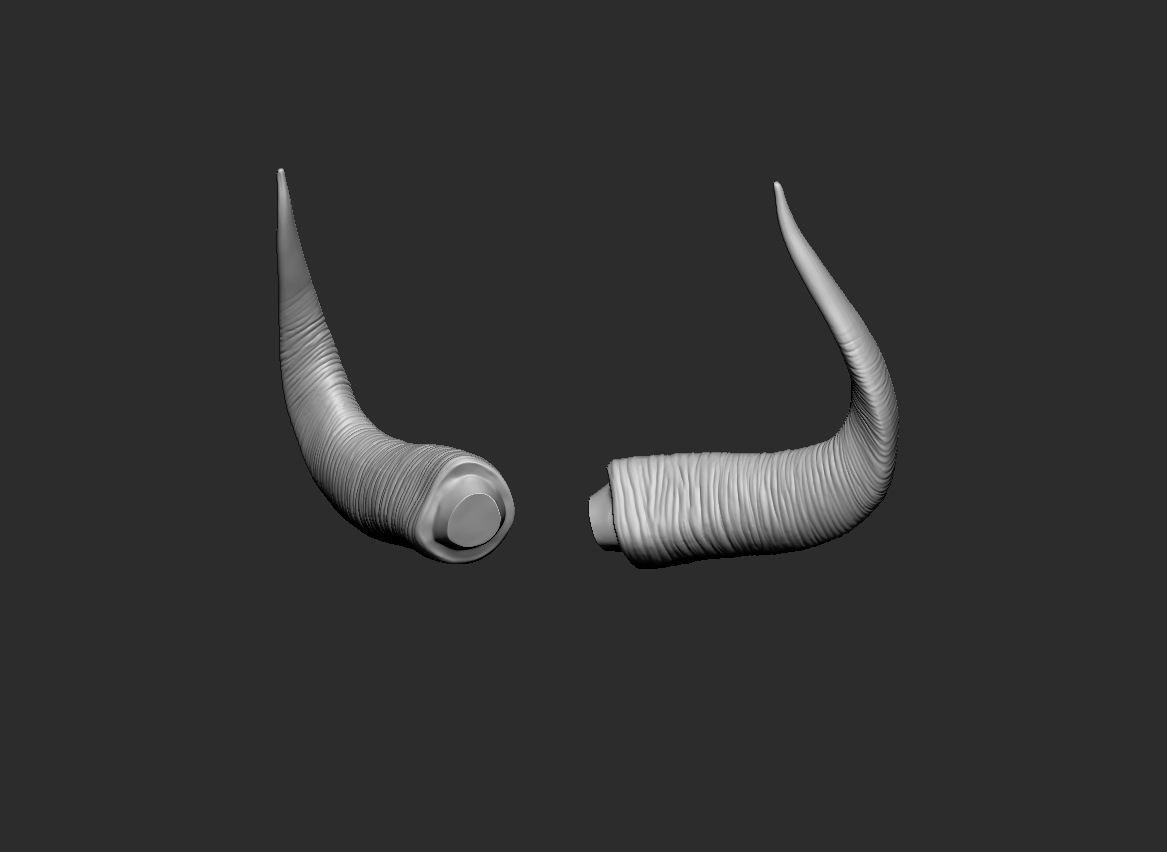 Bull Horns Low-poly 3D model_9