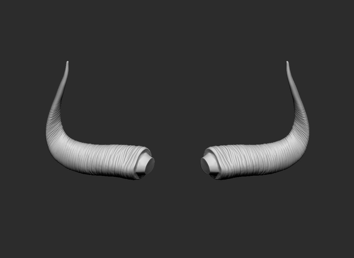 Bull Horns Low-poly 3D model_10