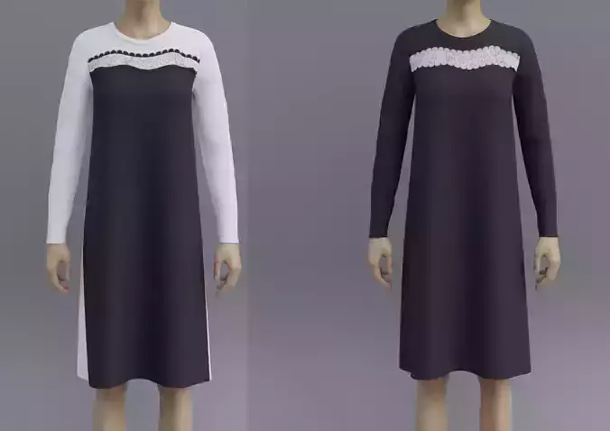 Sheath dress - 2 Different textures female dress