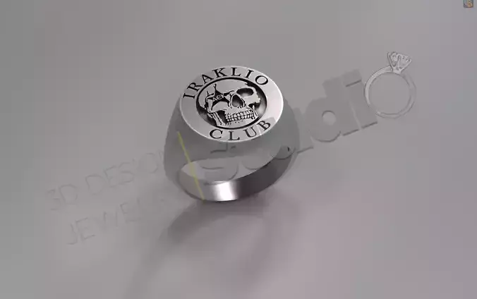 Ring skull with texy on 3d design