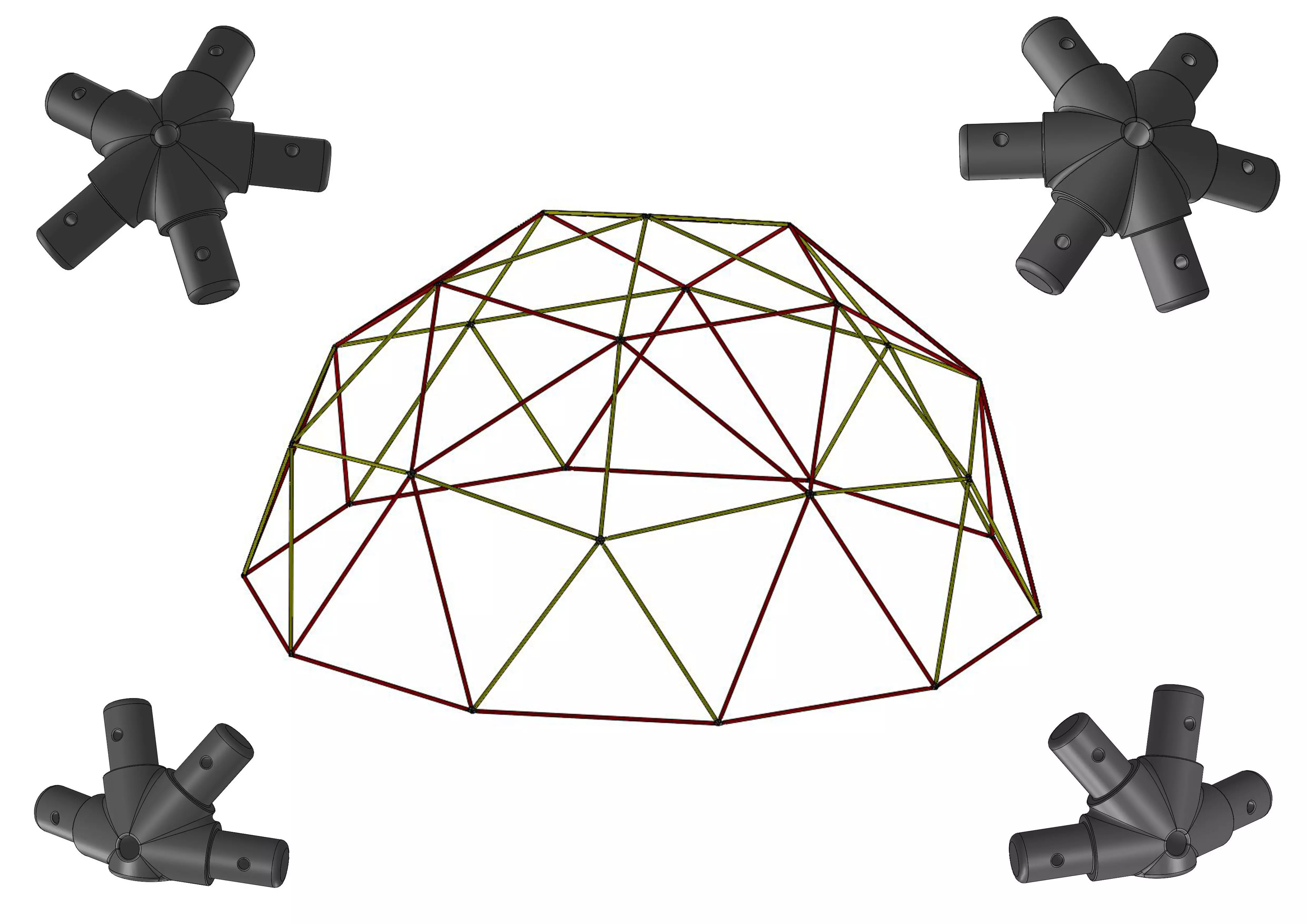 Dome V2 Connector Kit 3D print model_0