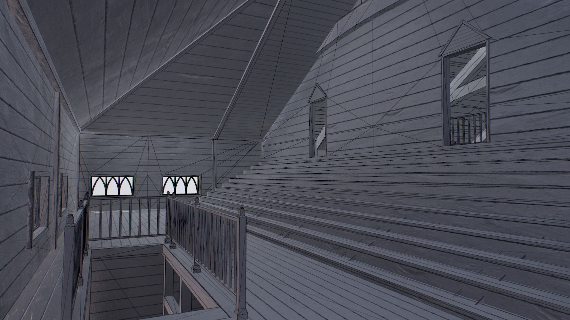 Ruined Church Low-poly 3D model_21