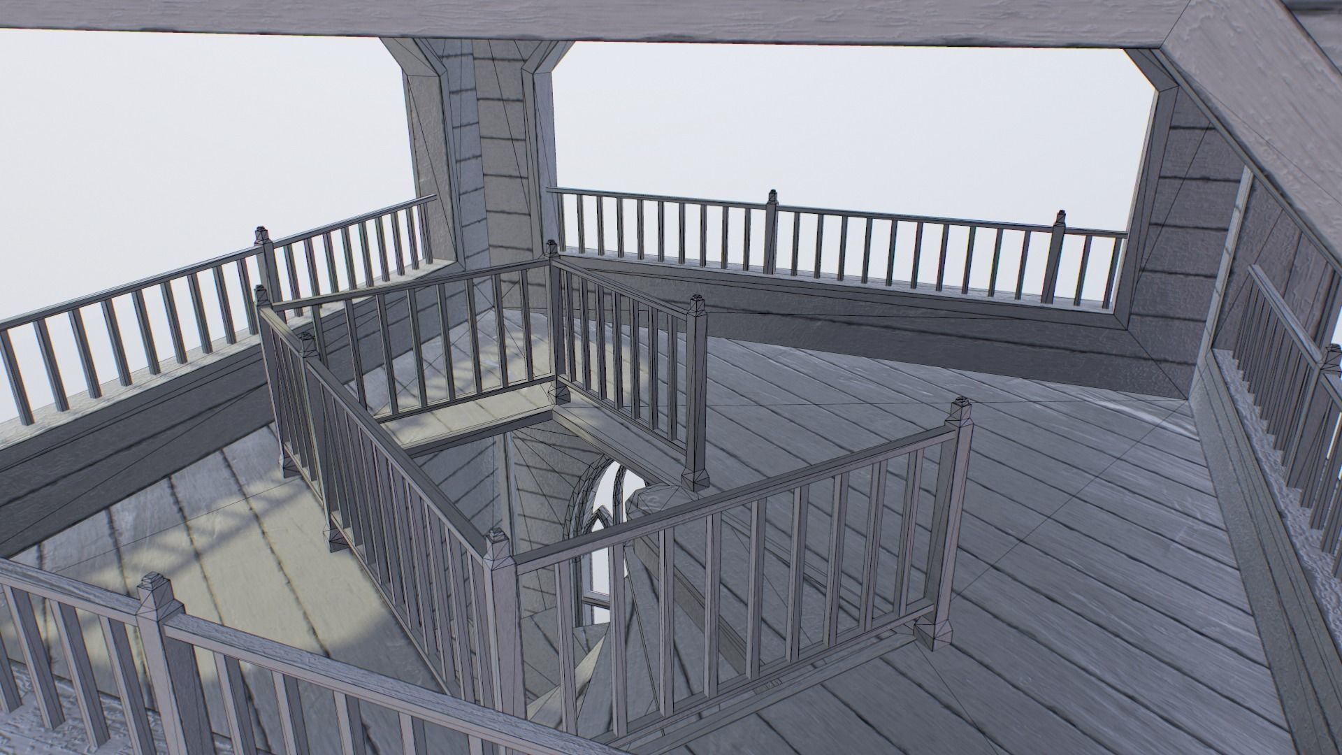 Ruined Church Low-poly 3D model_19