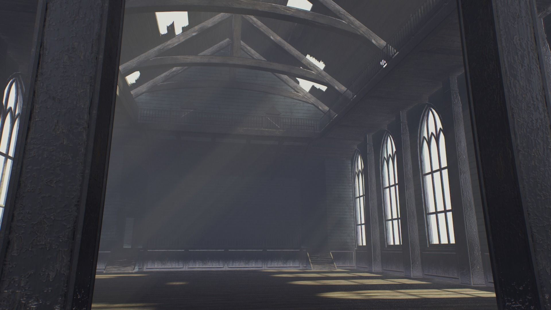 Ruined Church Low-poly 3D model_8