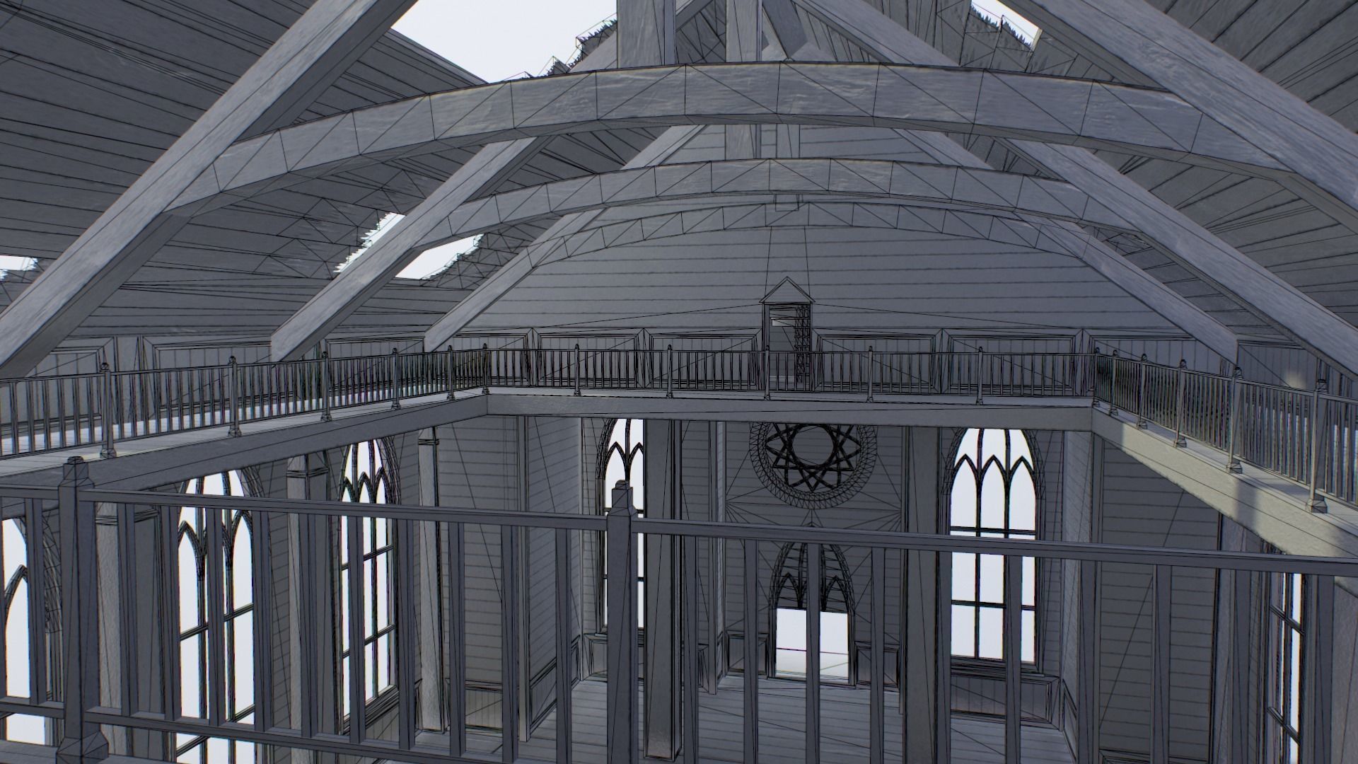 Ruined Church Low-poly 3D model_23