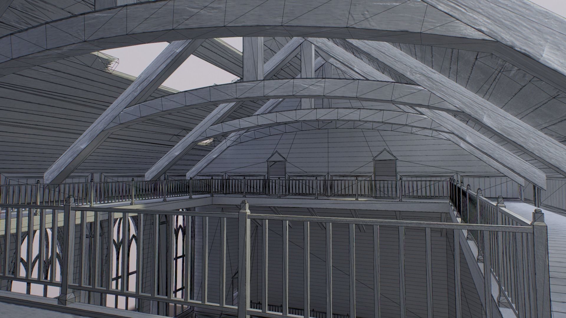 Ruined Church Low-poly 3D model_15