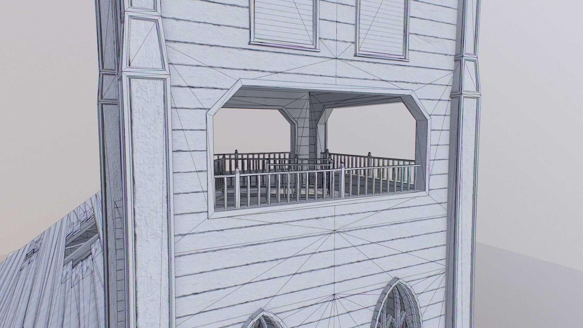 Ruined Church Low-poly 3D model_7