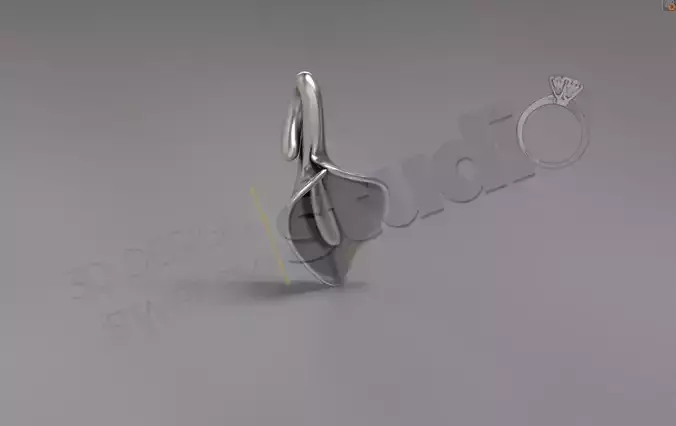 Beautiful Lilly flower pendant 3d model