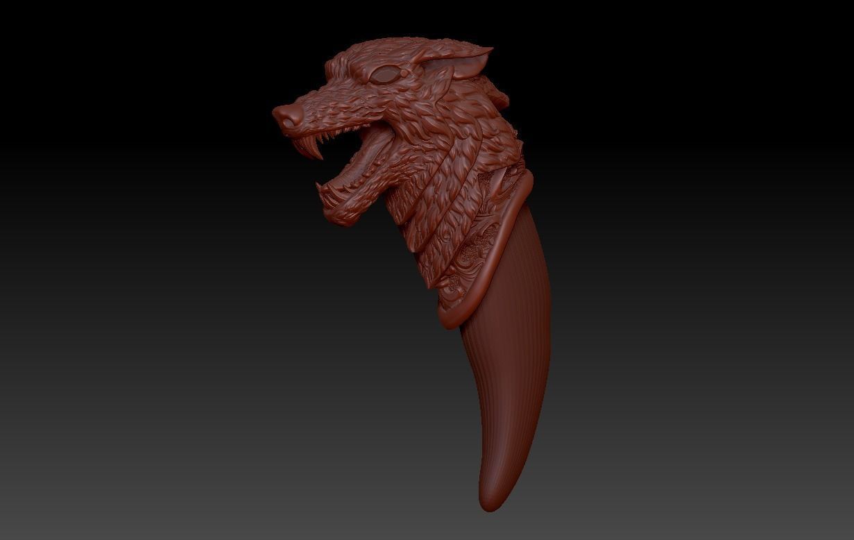 Wolf tooth pendant 3D print model_1