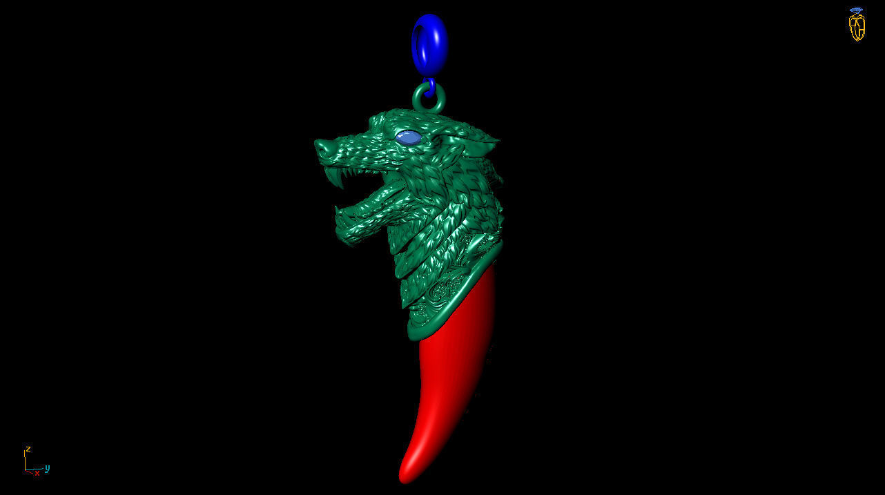Wolf tooth pendant 3D print model_2