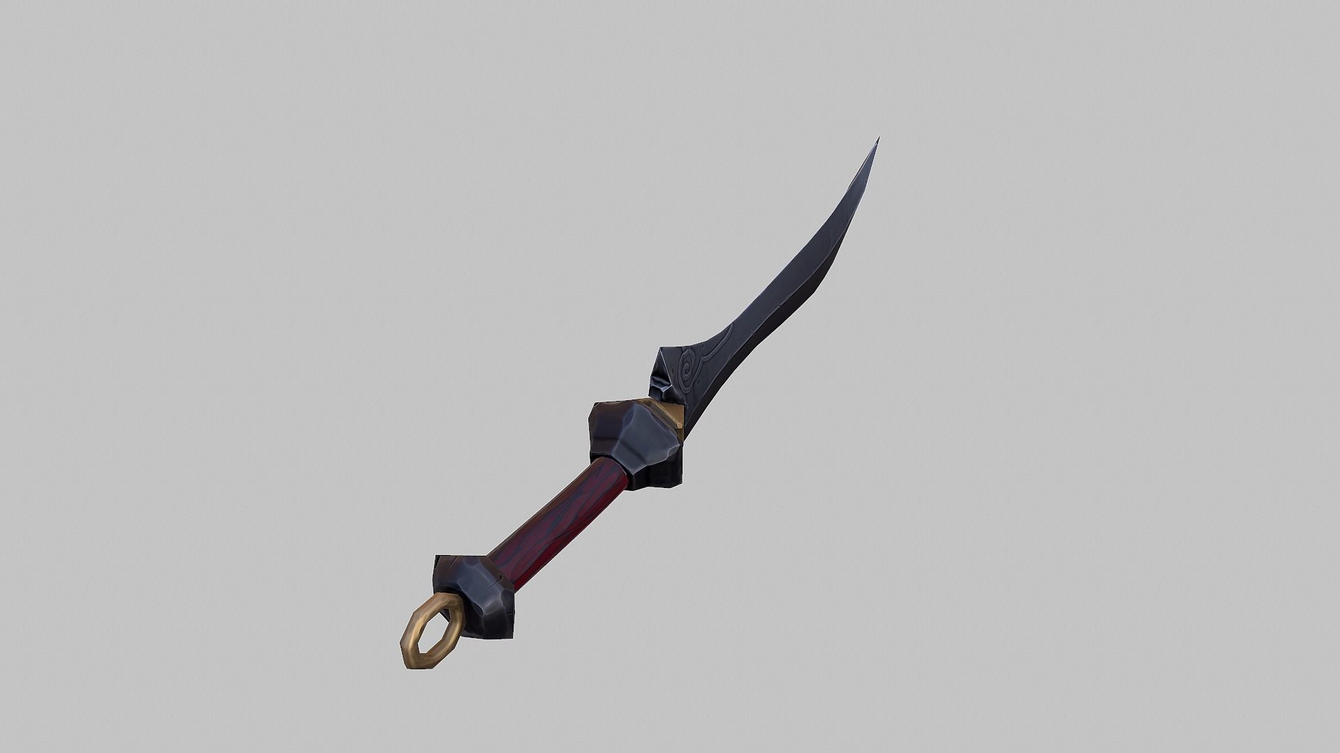 Combat knife - PBR Low-poly 3D model_7