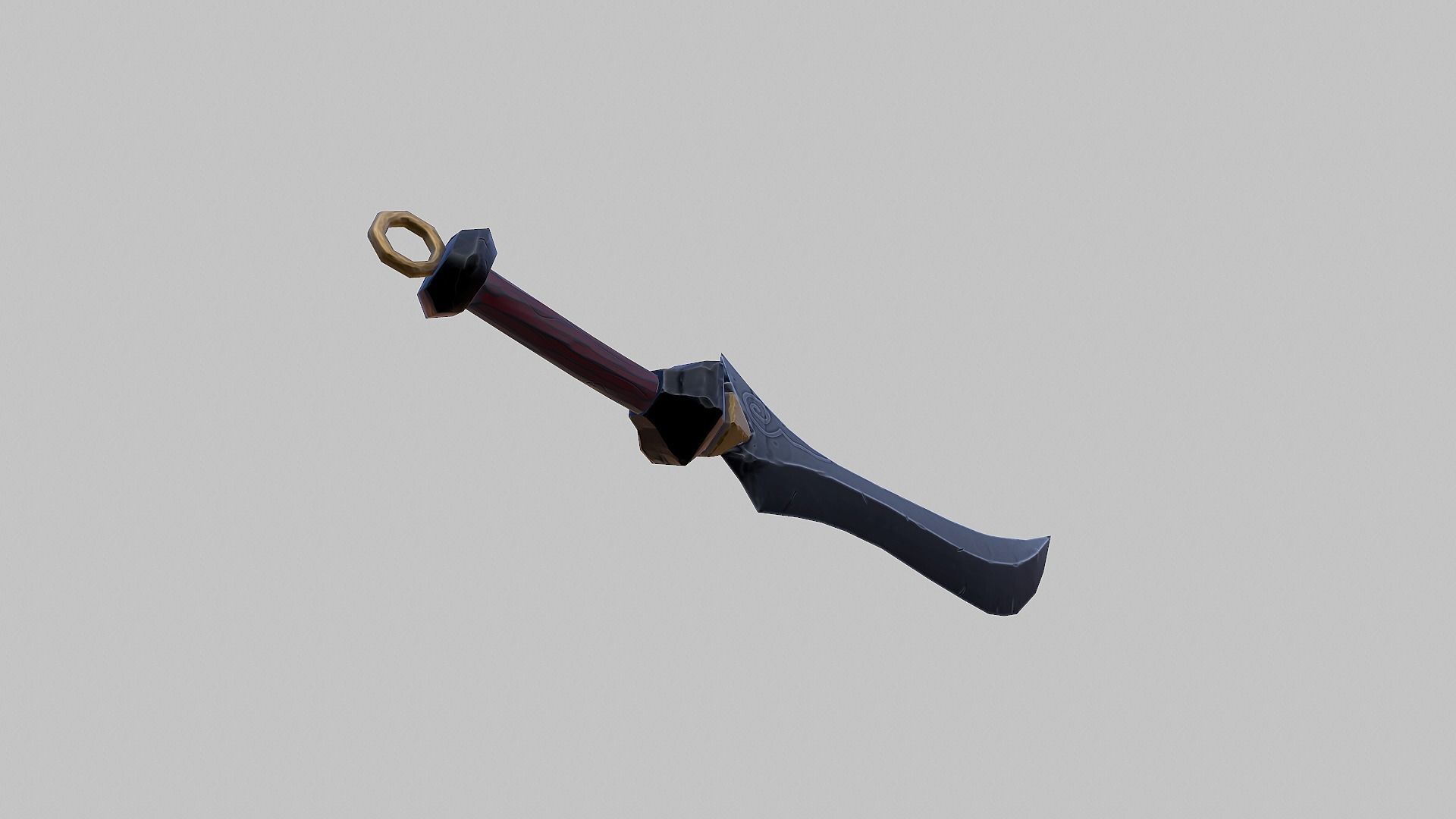 Combat knife - PBR Low-poly 3D model_8