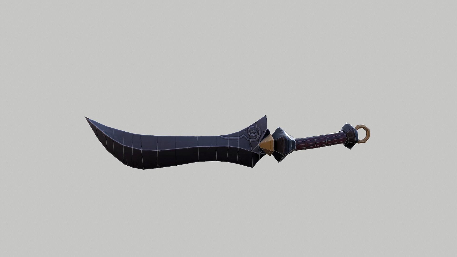 Combat knife - PBR Low-poly 3D model_12