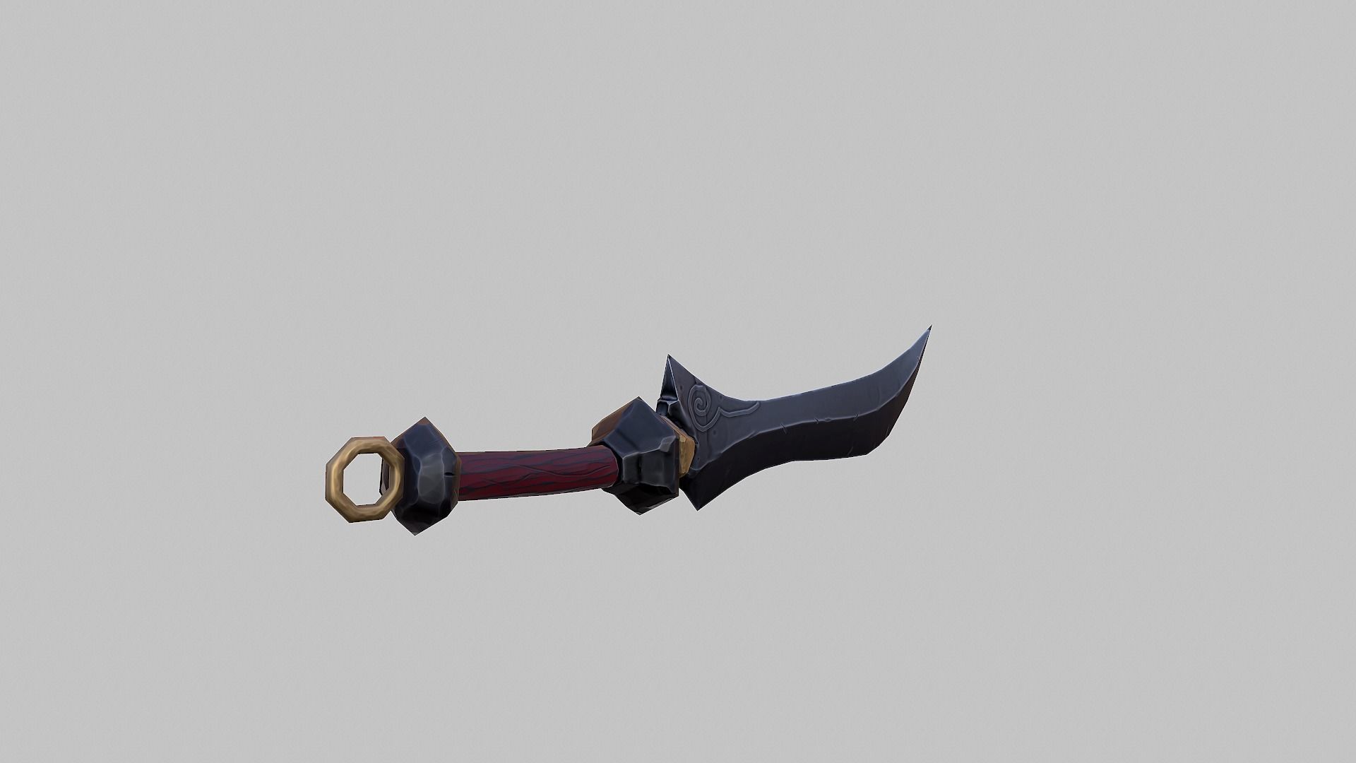 Combat knife - PBR Low-poly 3D model_3