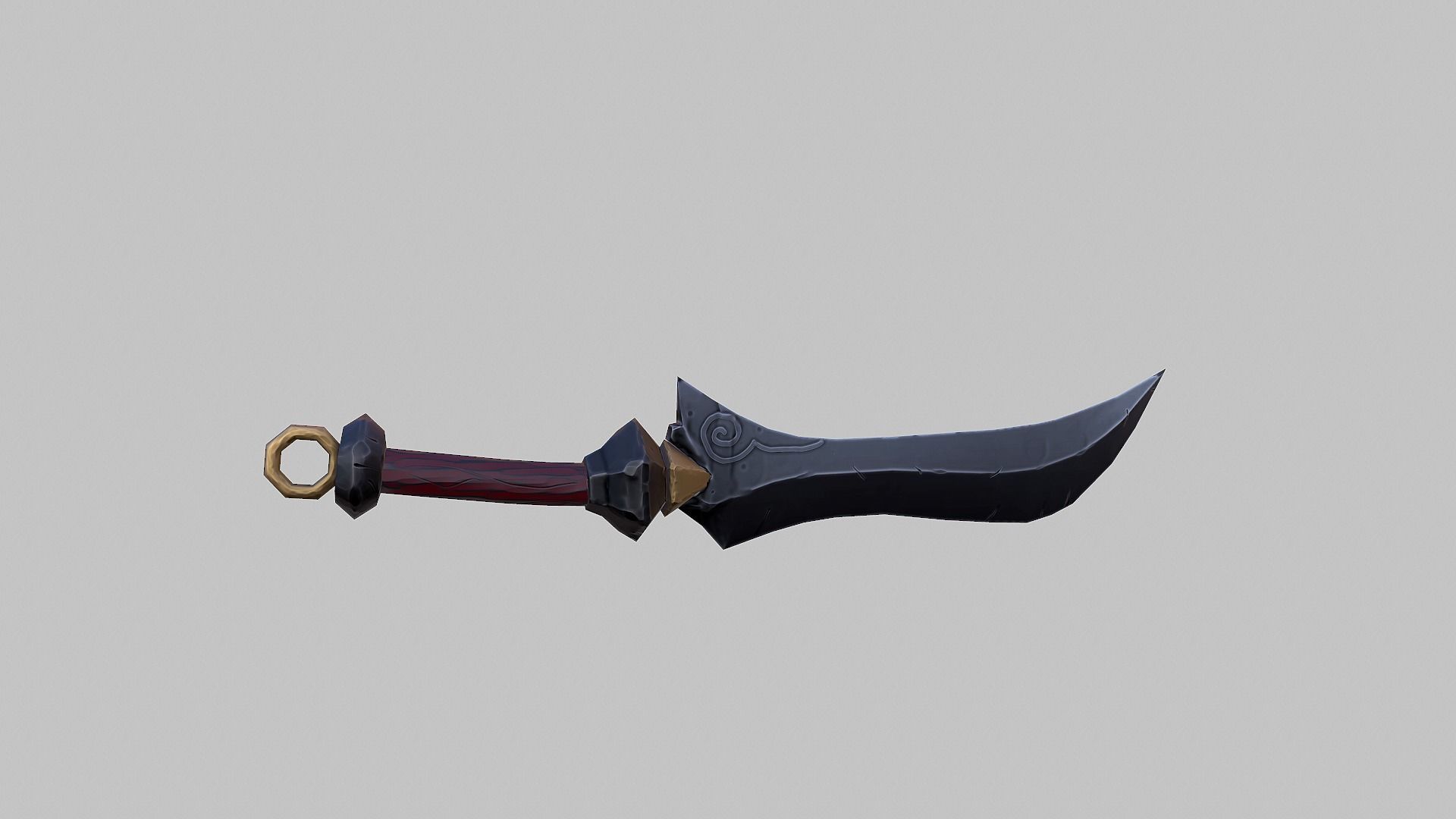 Combat knife - PBR Low-poly 3D model_2