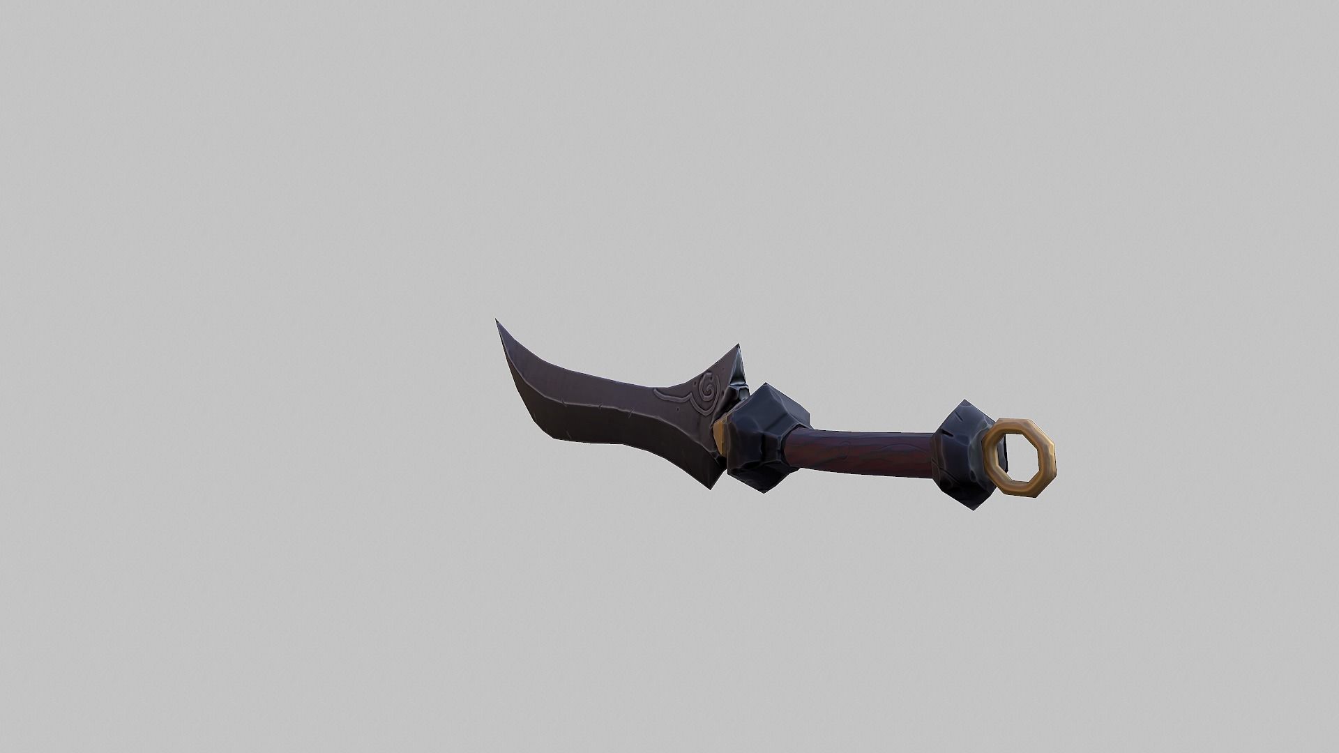Combat knife - PBR Low-poly 3D model_4