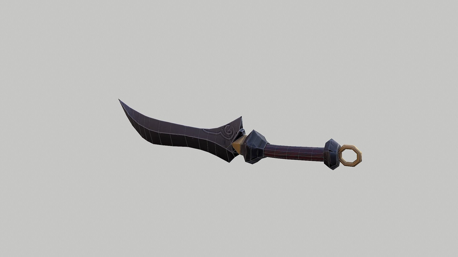 Combat knife - PBR Low-poly 3D model_11
