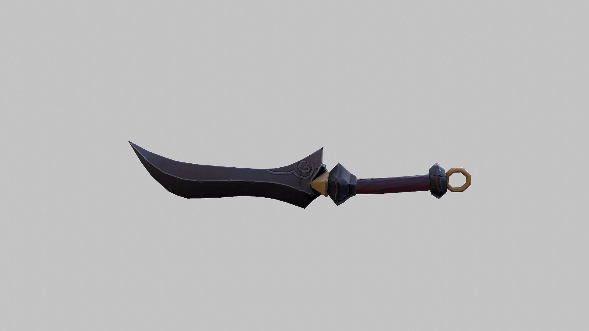 Combat knife - PBR Low-poly 3D model_5