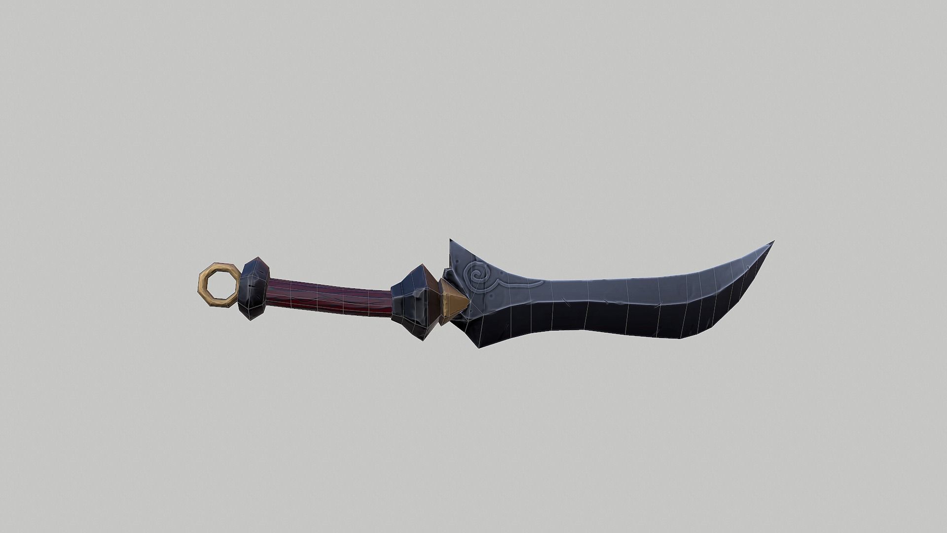 Combat knife - PBR Low-poly 3D model_1