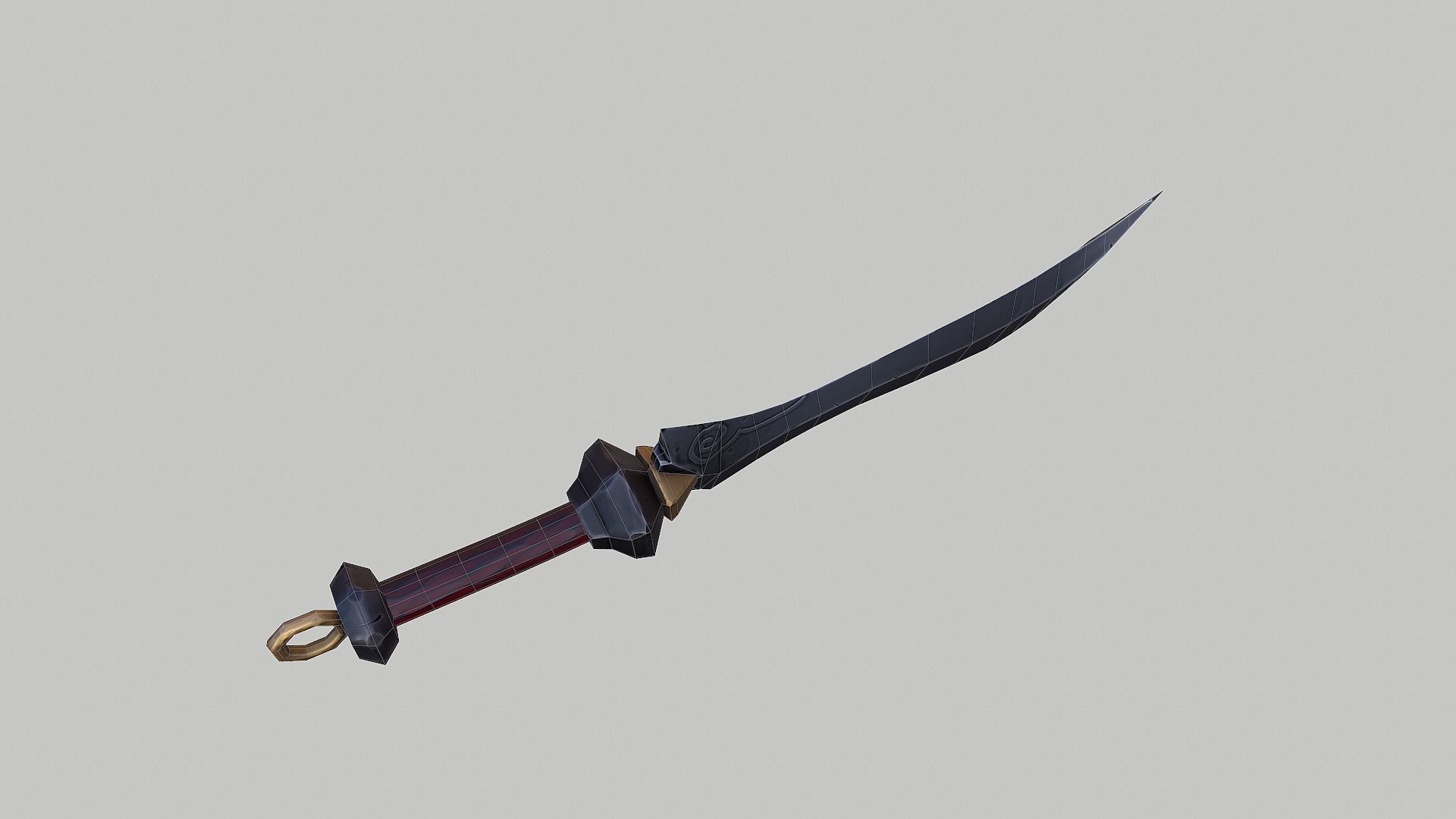 Combat knife - PBR Low-poly 3D model_14