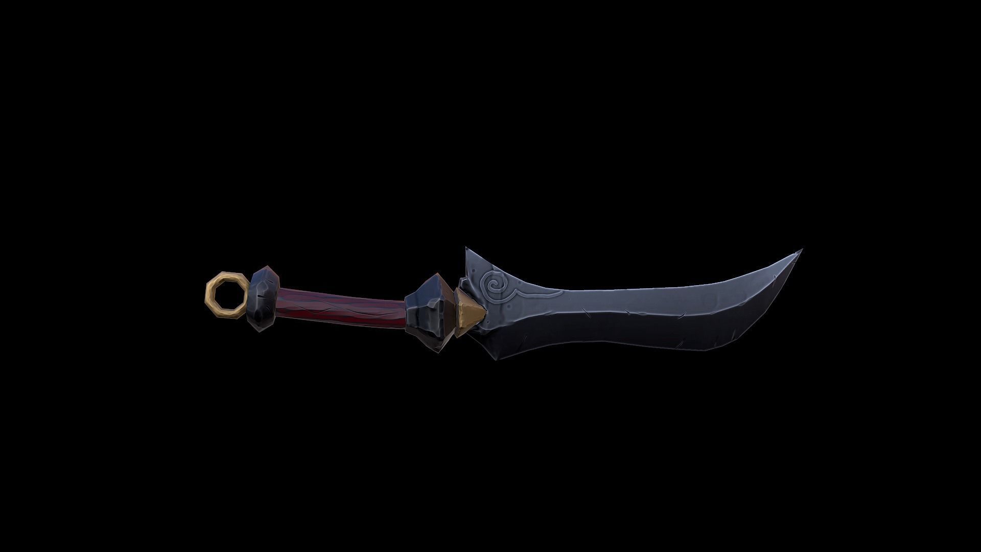 Combat knife - PBR Low-poly 3D model_9