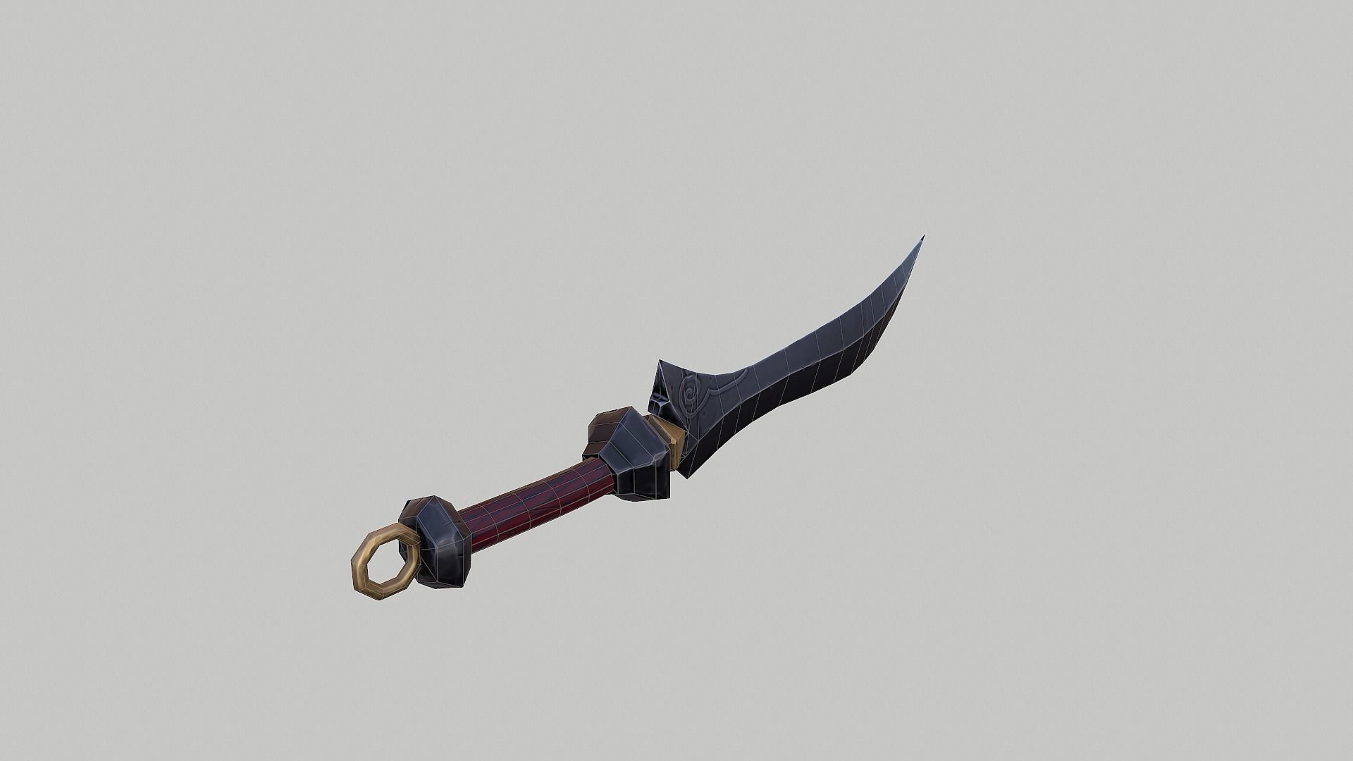 Combat knife - PBR Low-poly 3D model_10
