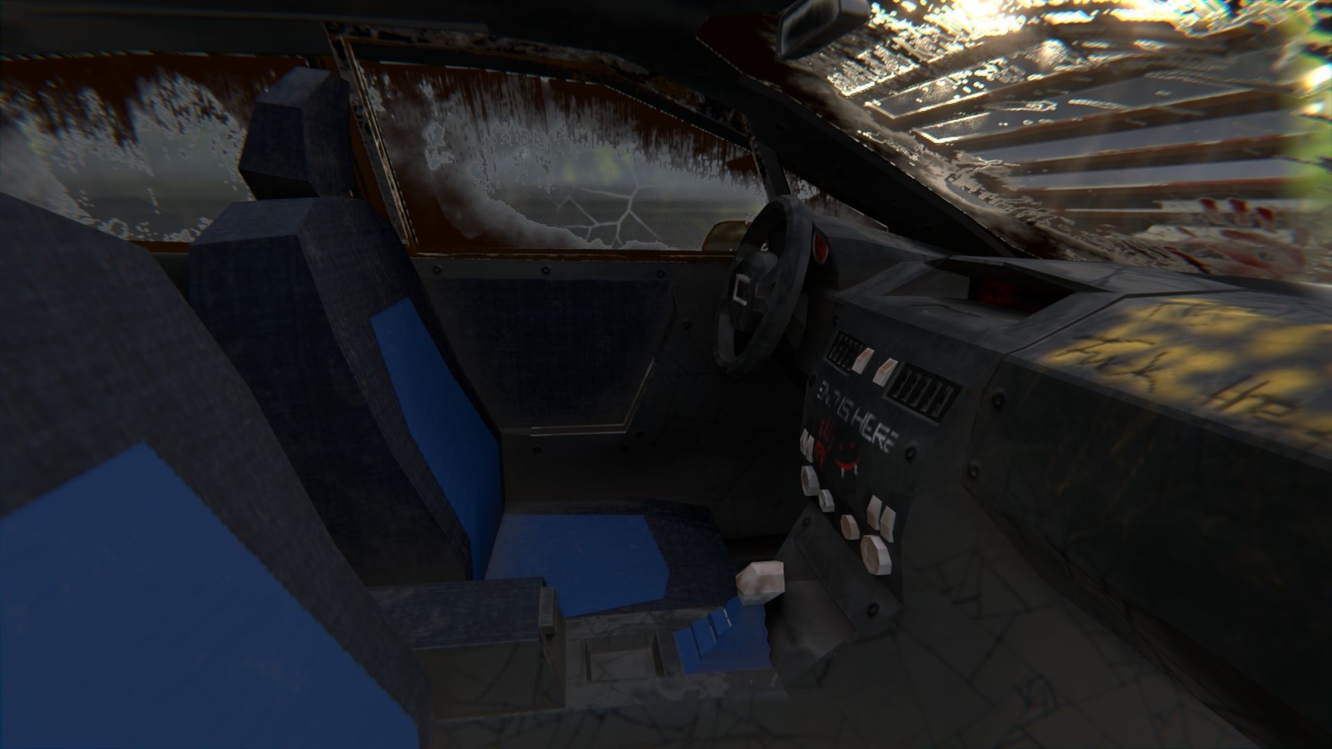 Affekta A212 Apocalyptic Cyberpunk Zombie killer car lowpoly PBR Low-poly 3D model_8