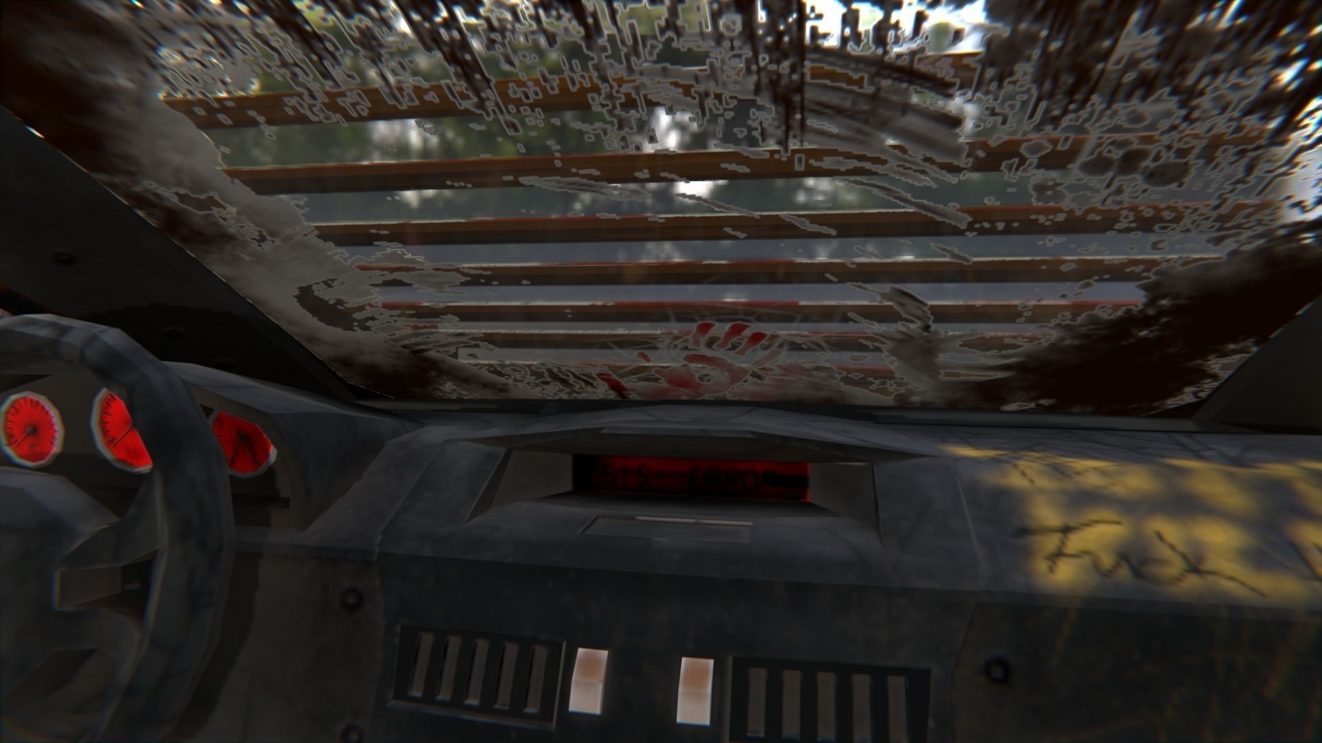 Affekta A212 Apocalyptic Cyberpunk Zombie killer car lowpoly PBR Low-poly 3D model_6