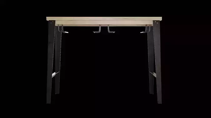 Table wooden 14 Low-poly 3D model